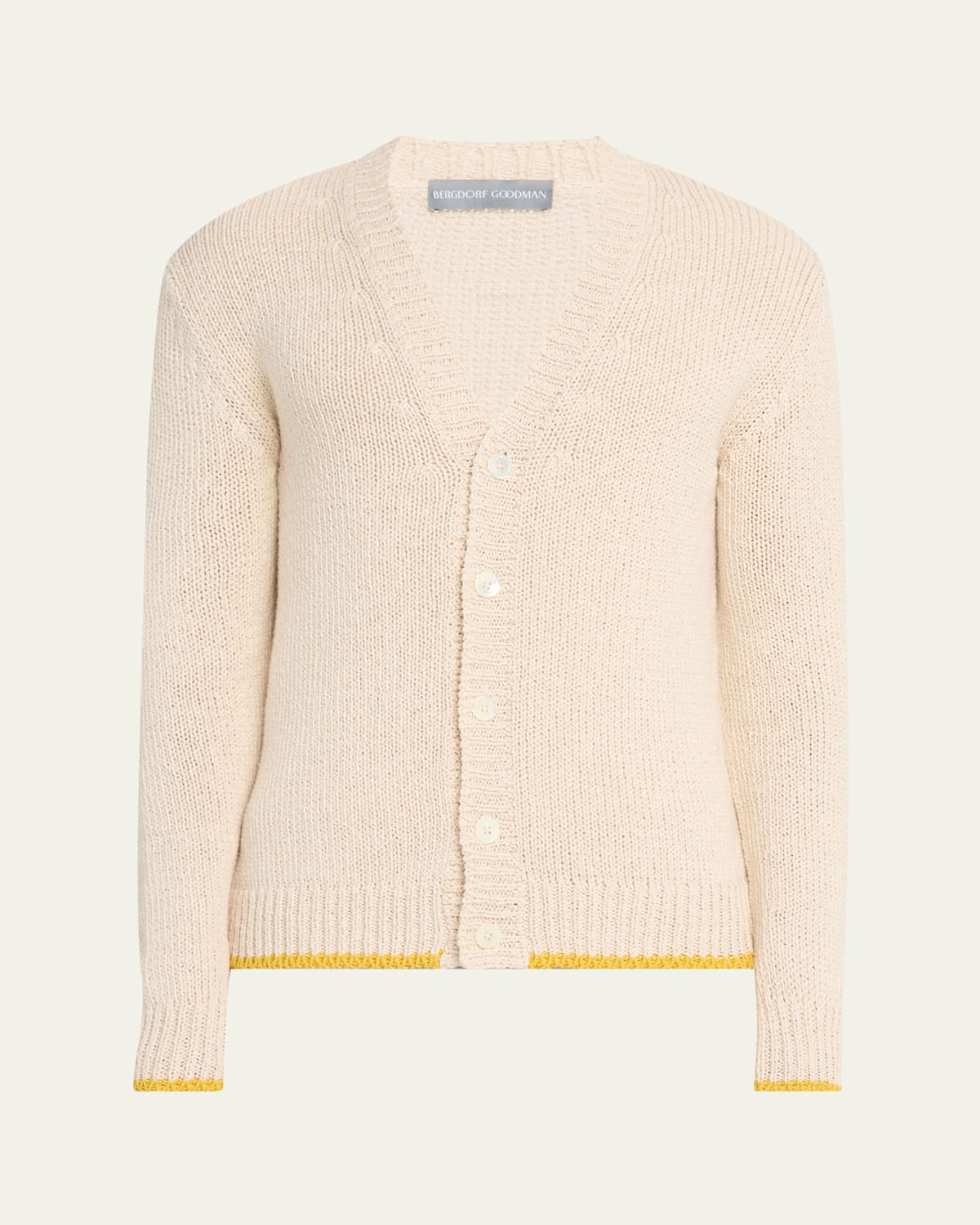 Men's Cotton Contrast-Trim Cardigan