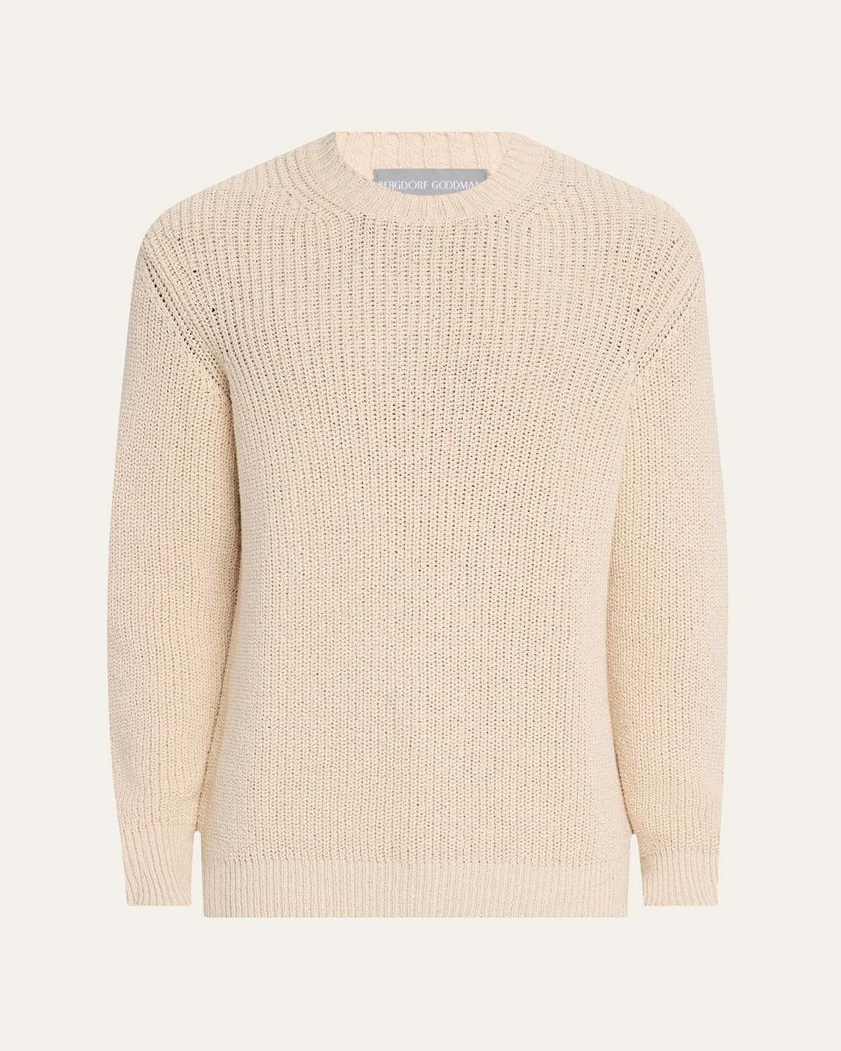 Men's Summer Cotton Rib Crewneck Sweater