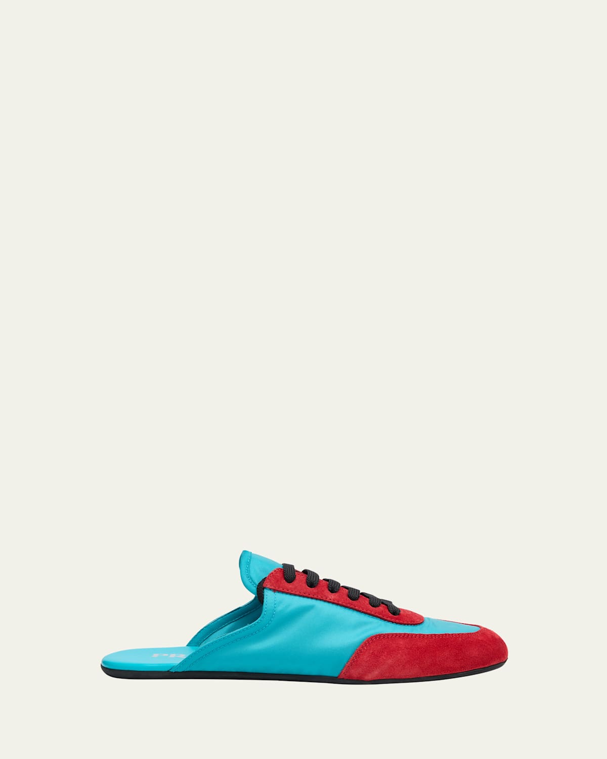 Prada Bicolor Nylon Suede Mule Sneakers