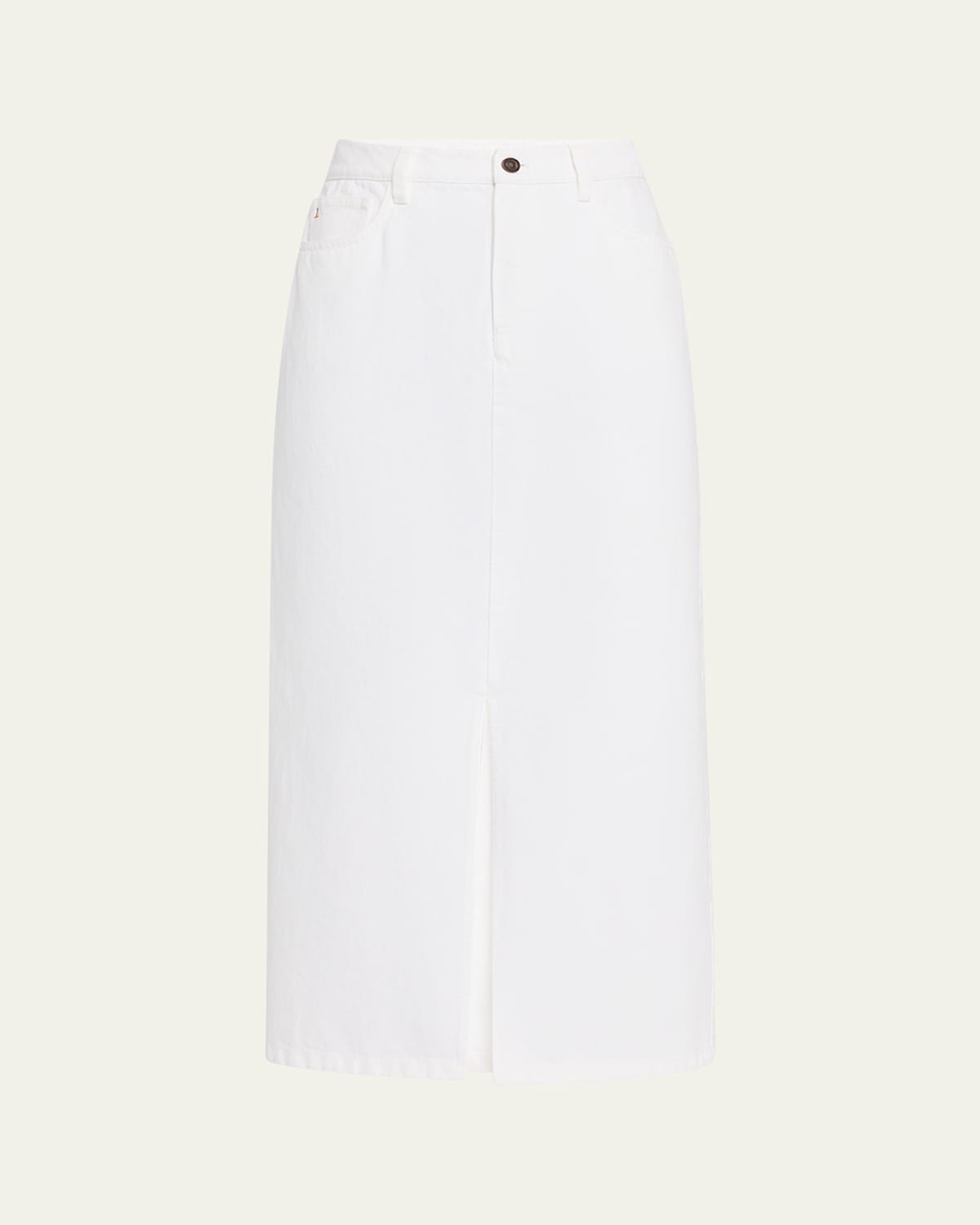 Lafayette 148 Front-slit Cotton Midi Skirt