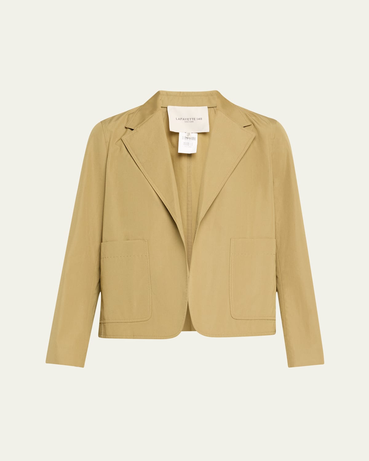 Open-Front Cotton Boyfriend Blazer