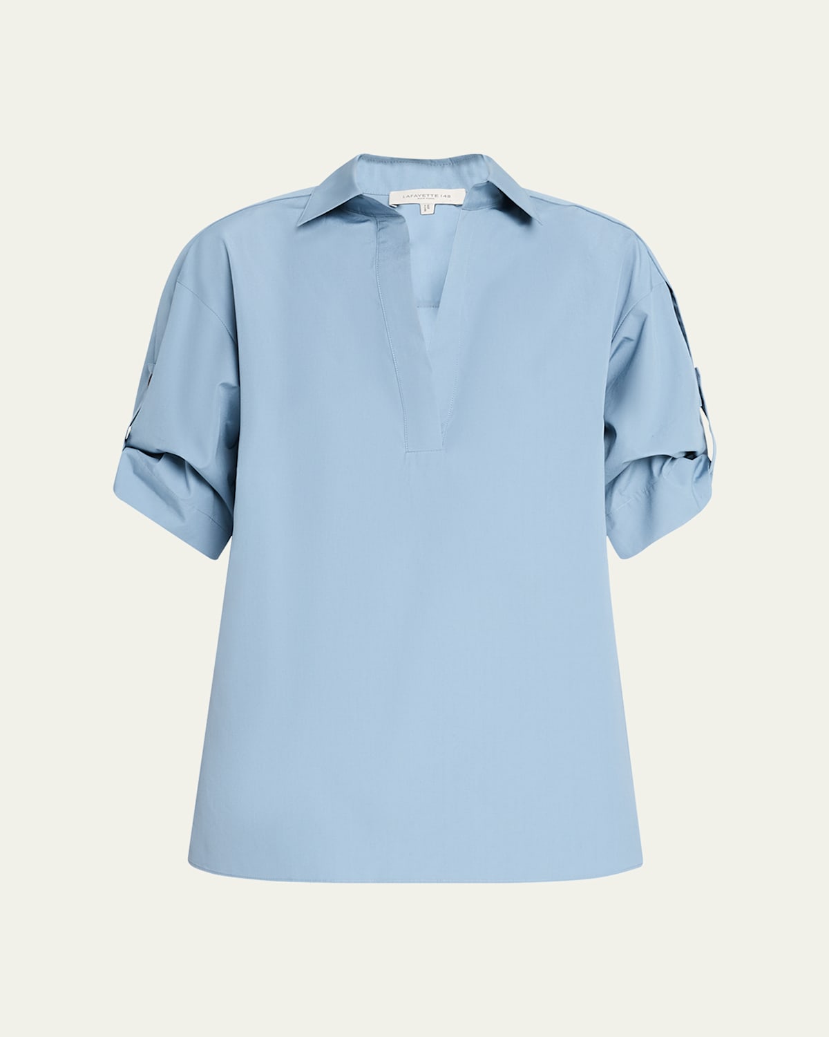 Tab-Sleeve Cotton Shirt