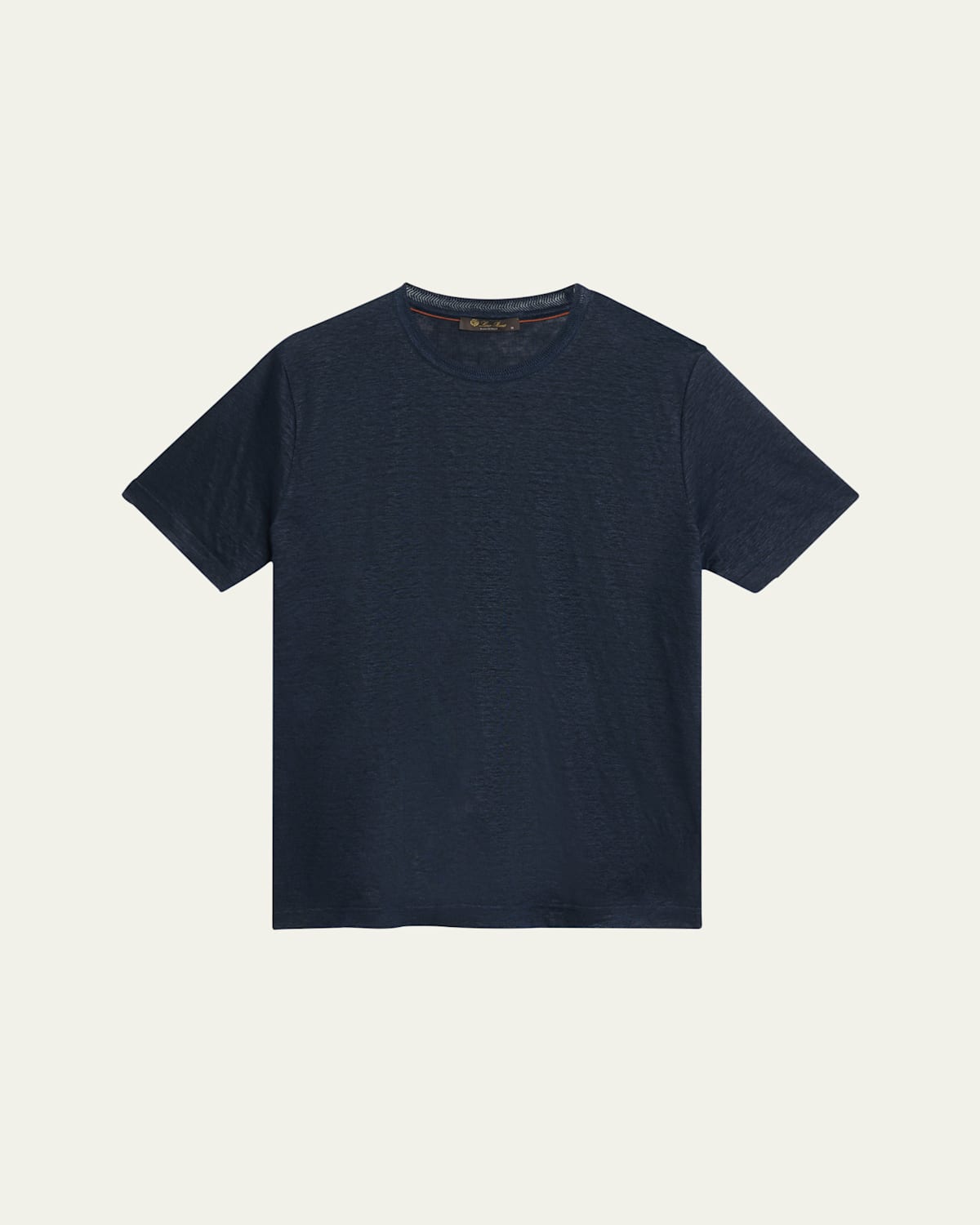 Loro Piana Men's Sam Linen Crewneck T-shirt In W000 Blue Navy