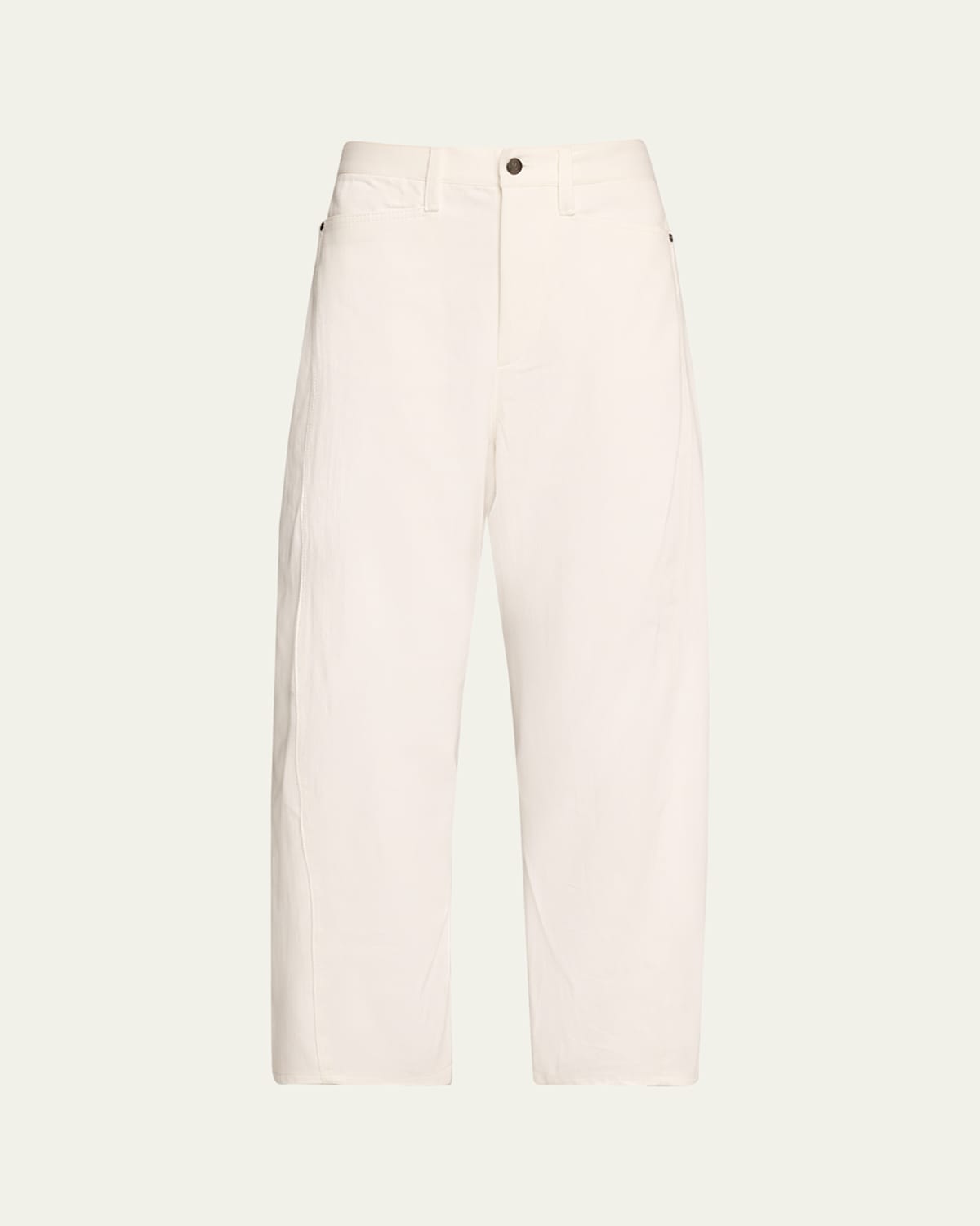 Mid-Rise Barrel-Leg Crop Jeans
