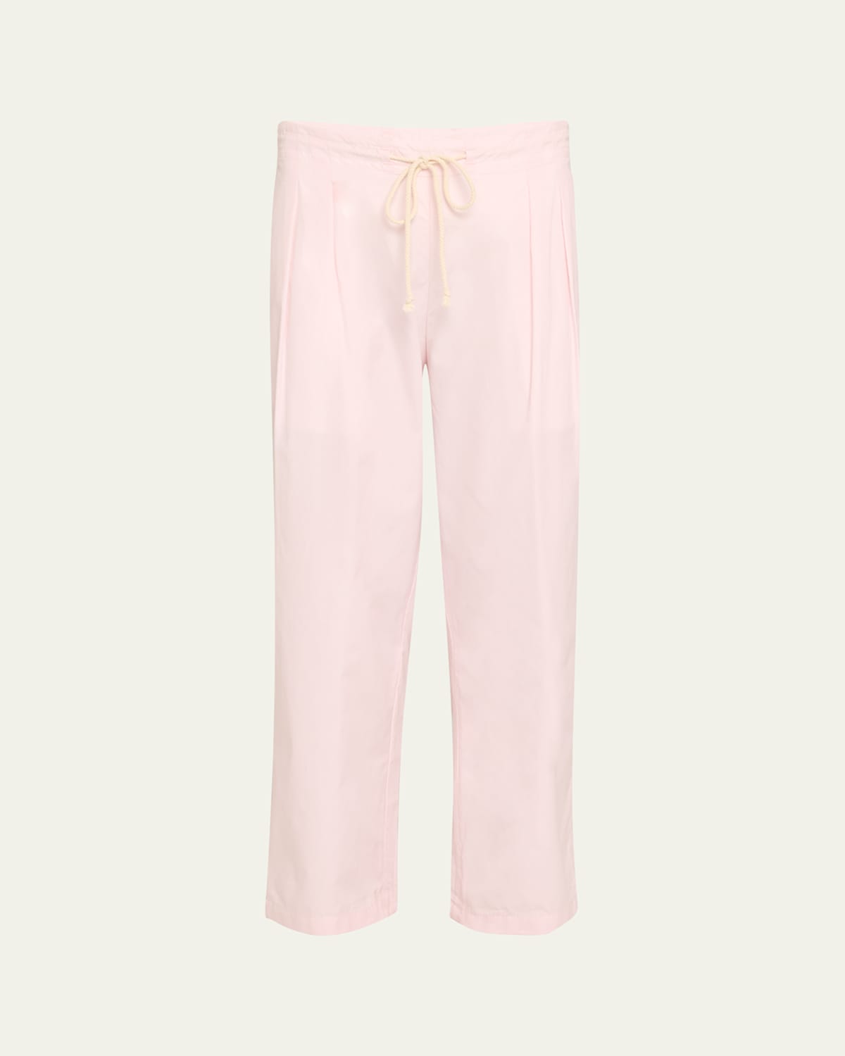 Cosy Pleated Straight-Leg Drawstring Pants