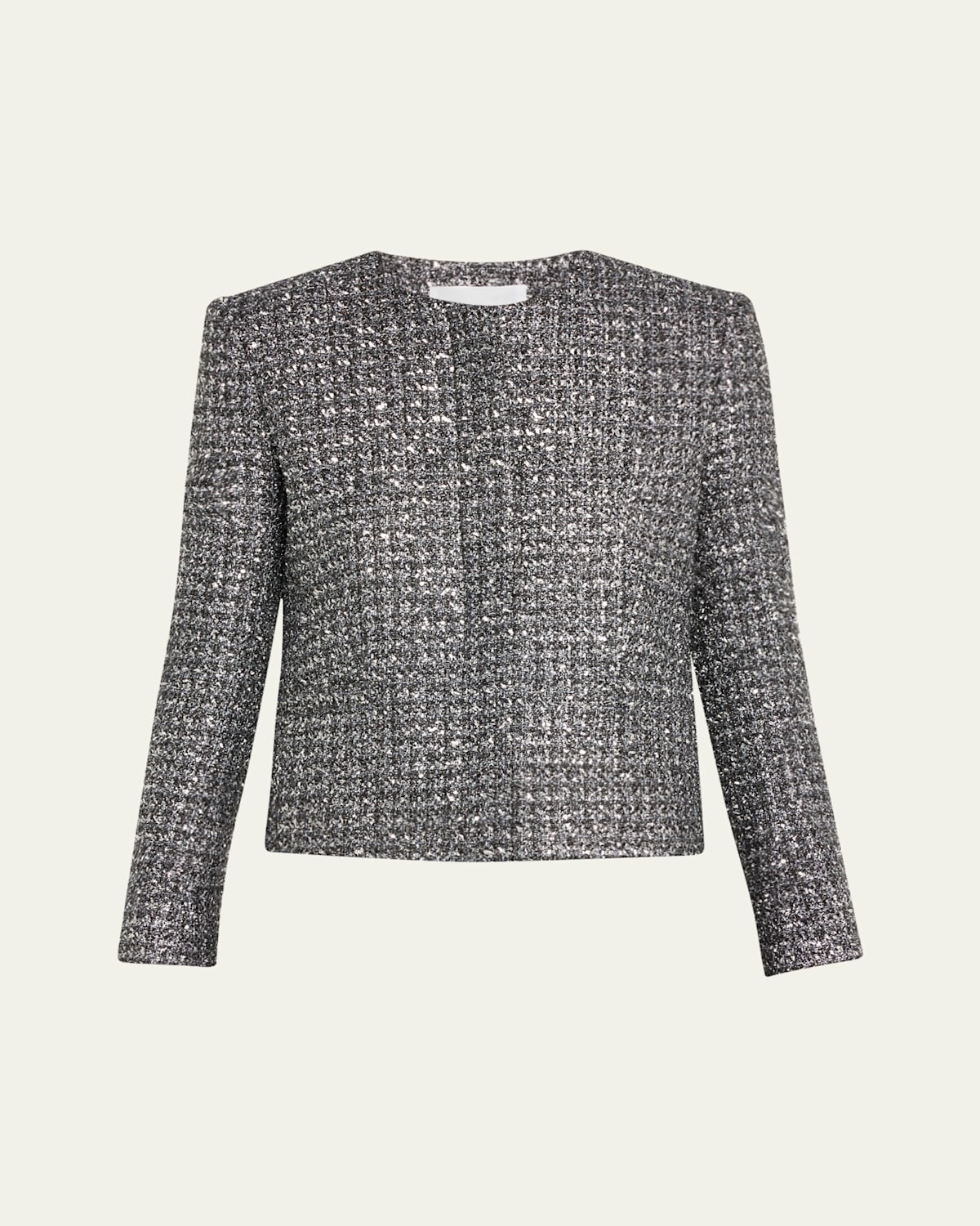 Metallic Paillette Tweed Shrunken Jacket