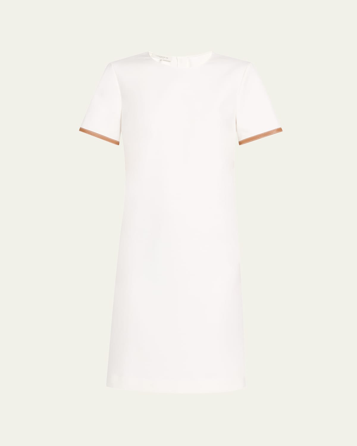 Leather-Trim Cotton Dress