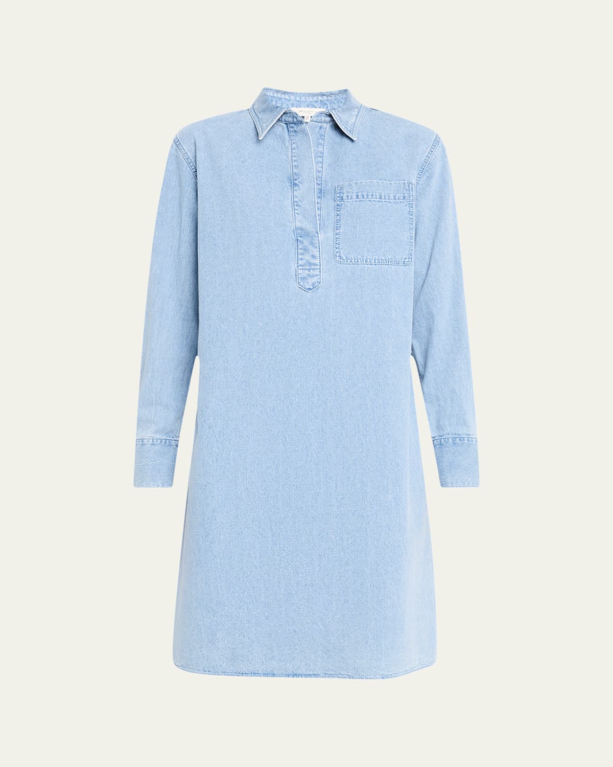 Lafayette 148 Patch Pocket Denim Popover Shirtdress