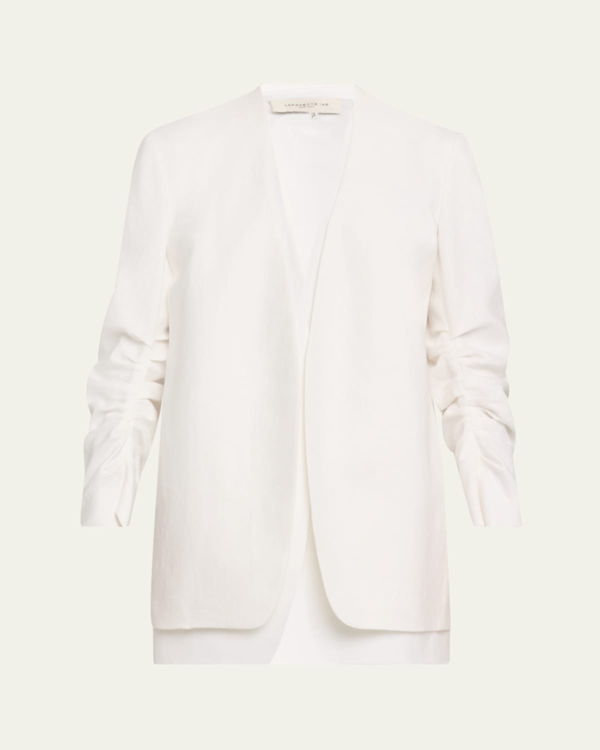 Layered Pleated-Sleeve Blazer