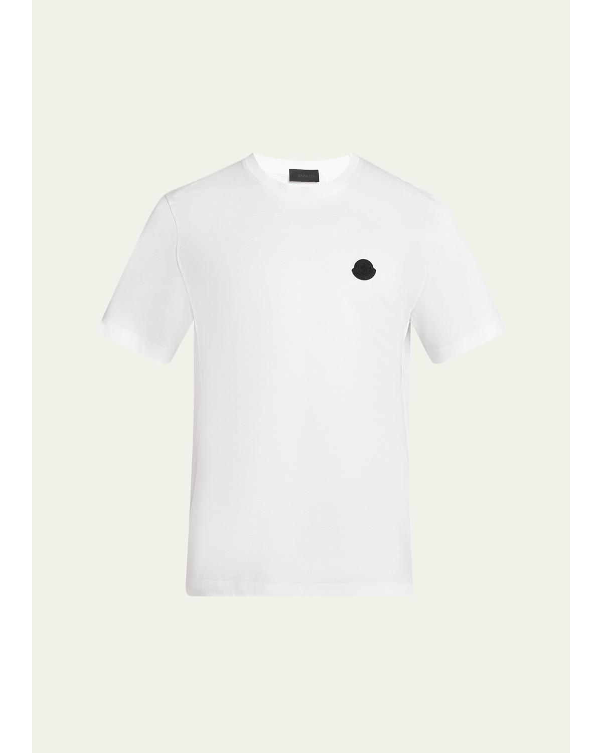 Men'S Logo Patch Cotton Crewneck T-Shirt