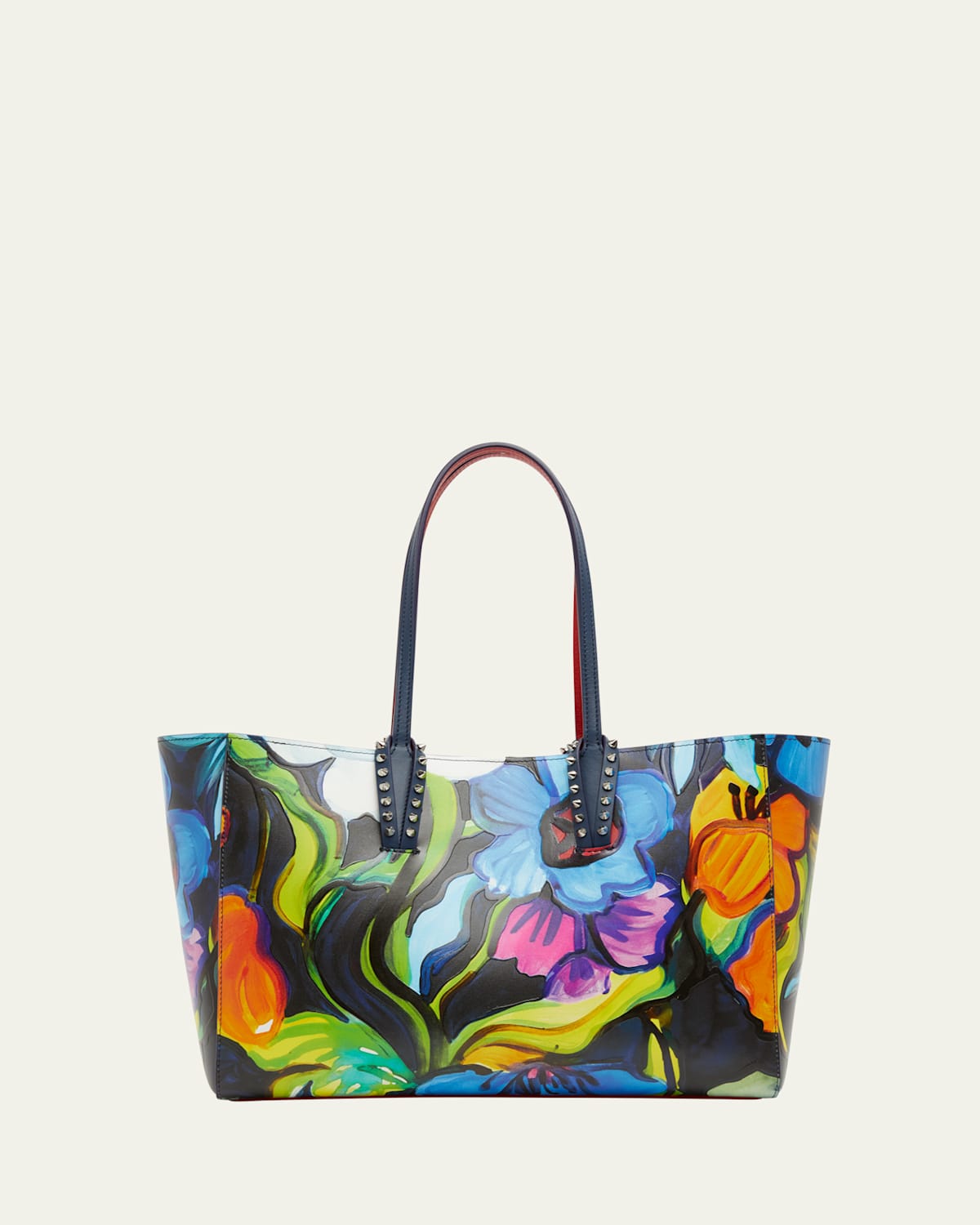 Cabata Small Tote Bag in Flower-Print Leather