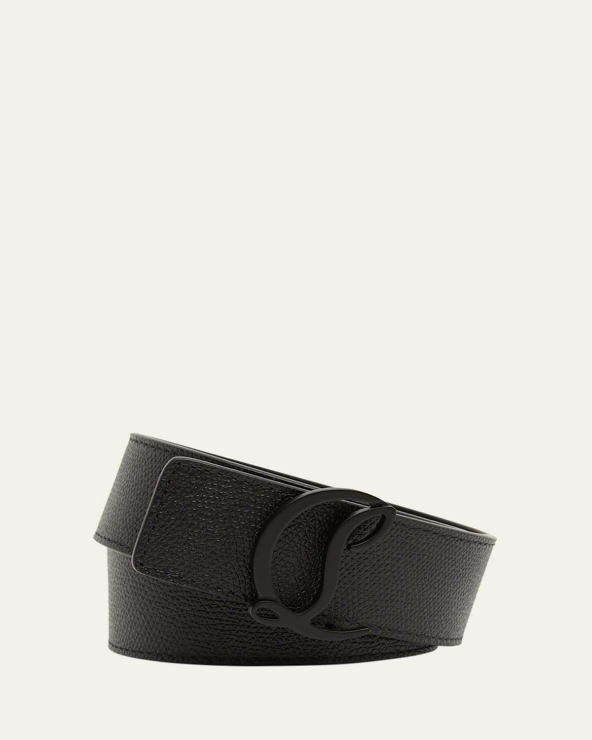 Christian Louboutin Men's Mooncrest-buckle Reversible Leather Belt