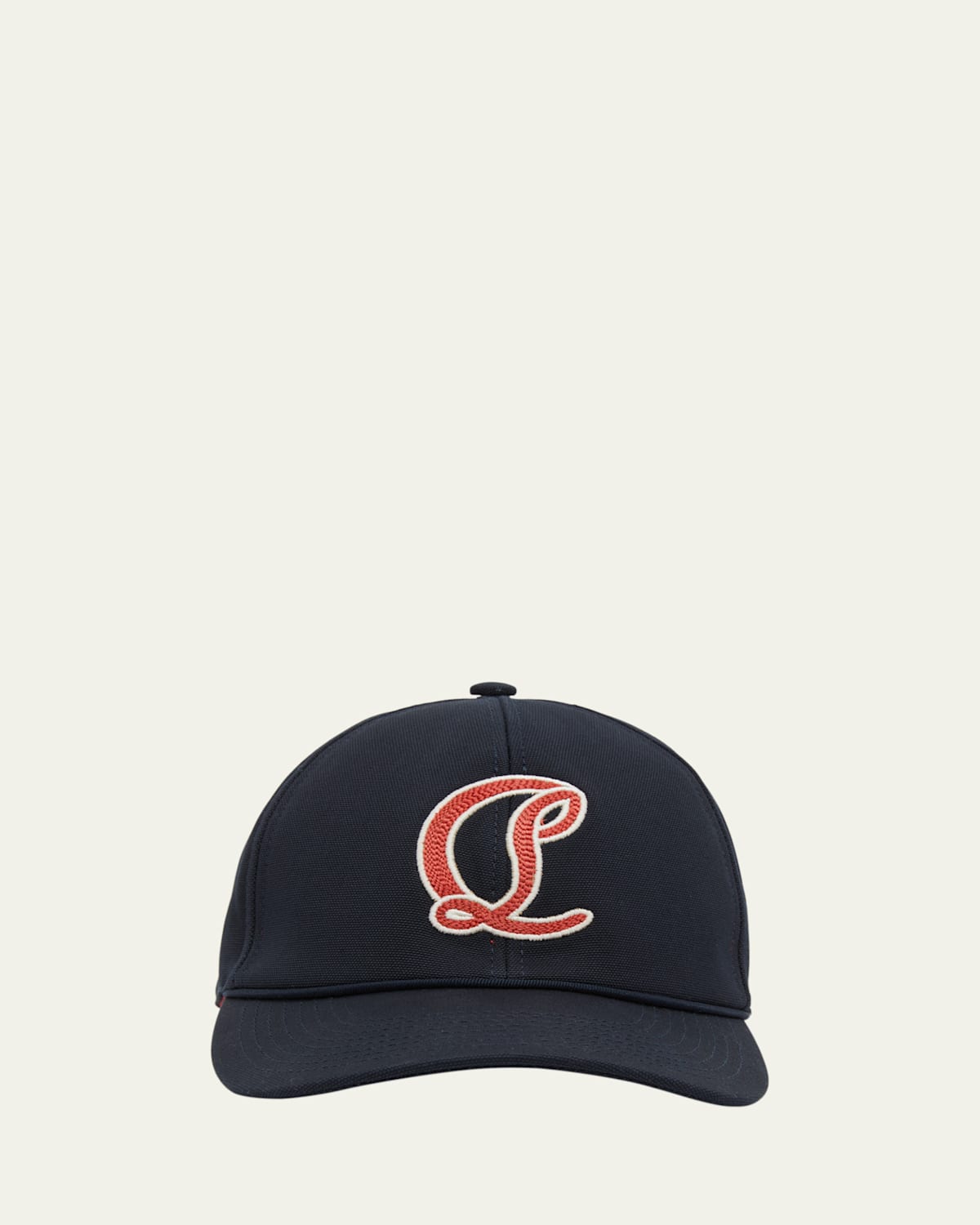 Christian Louboutin Mooncrest Ivy Embroidered Monogram Canvas Baseball Cap