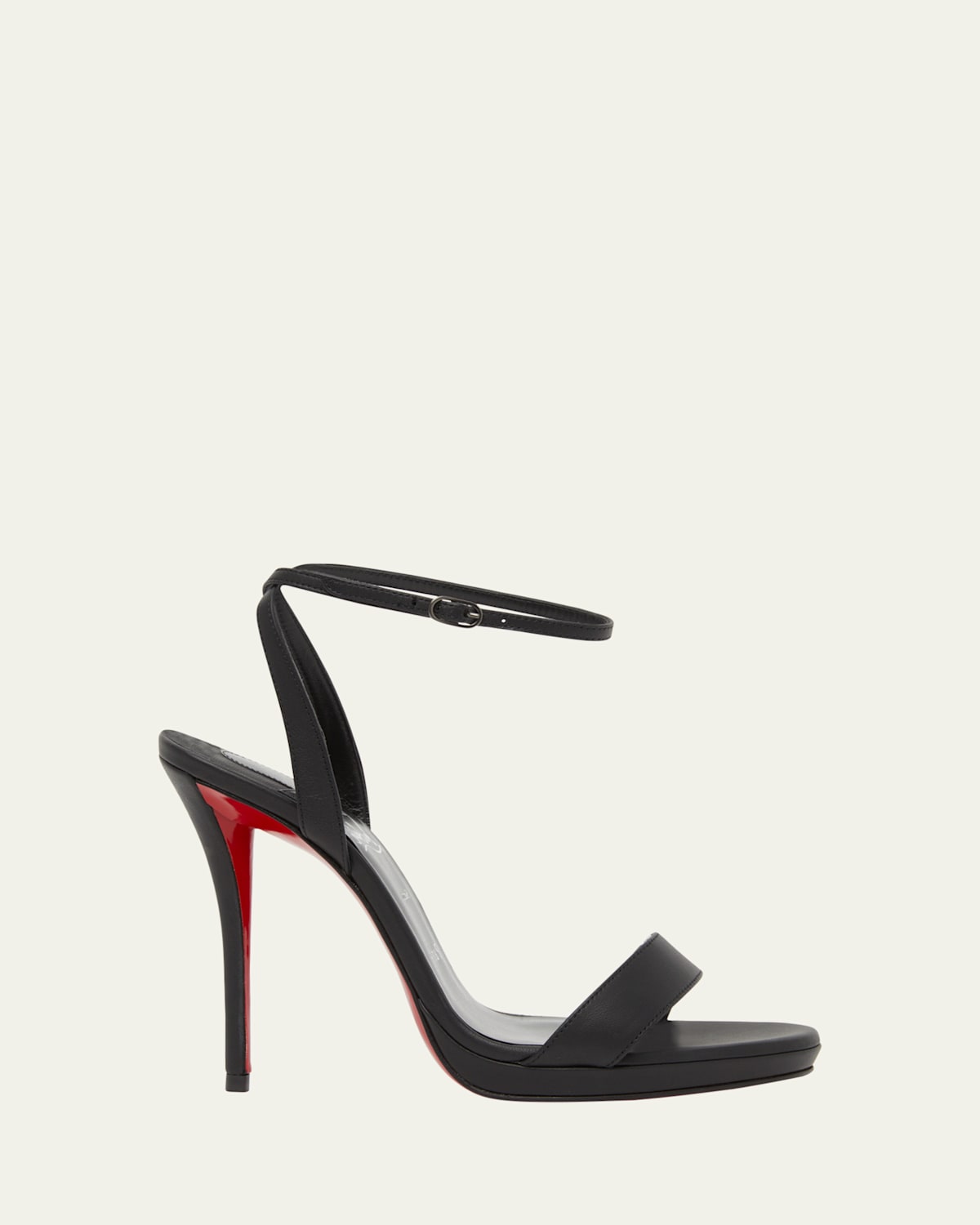 Christian Louboutin Miss Z Leather Red Sole Ankle-strap Sandals In Black