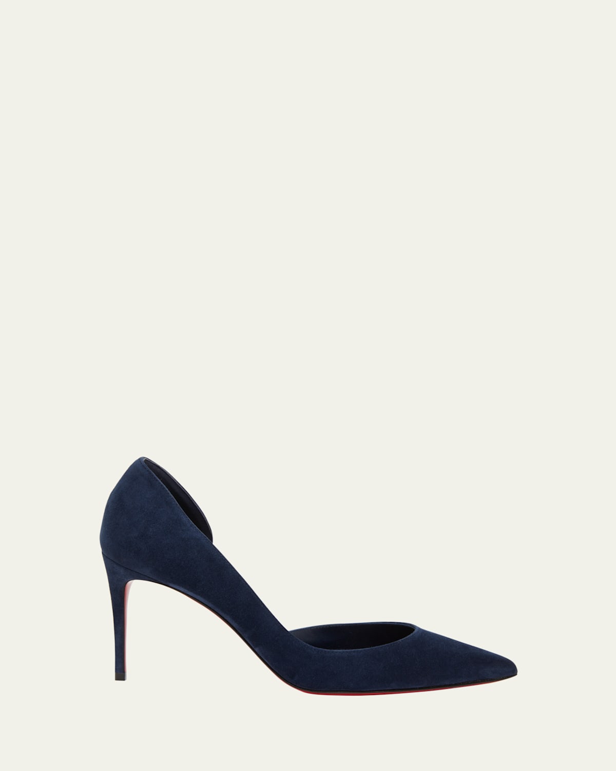 Christian Louboutin Iriza Suede Half-d'orsay Red Sole Pumps In Blue