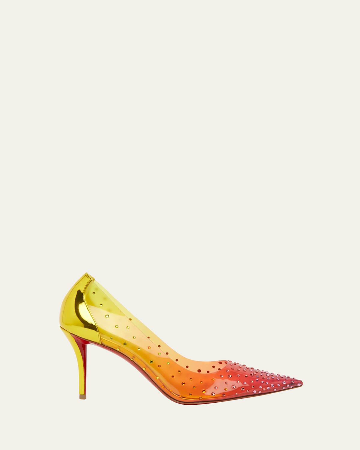 Christian Louboutin Miss Z Studded Pvc Red Sole Pumps In Yellow
