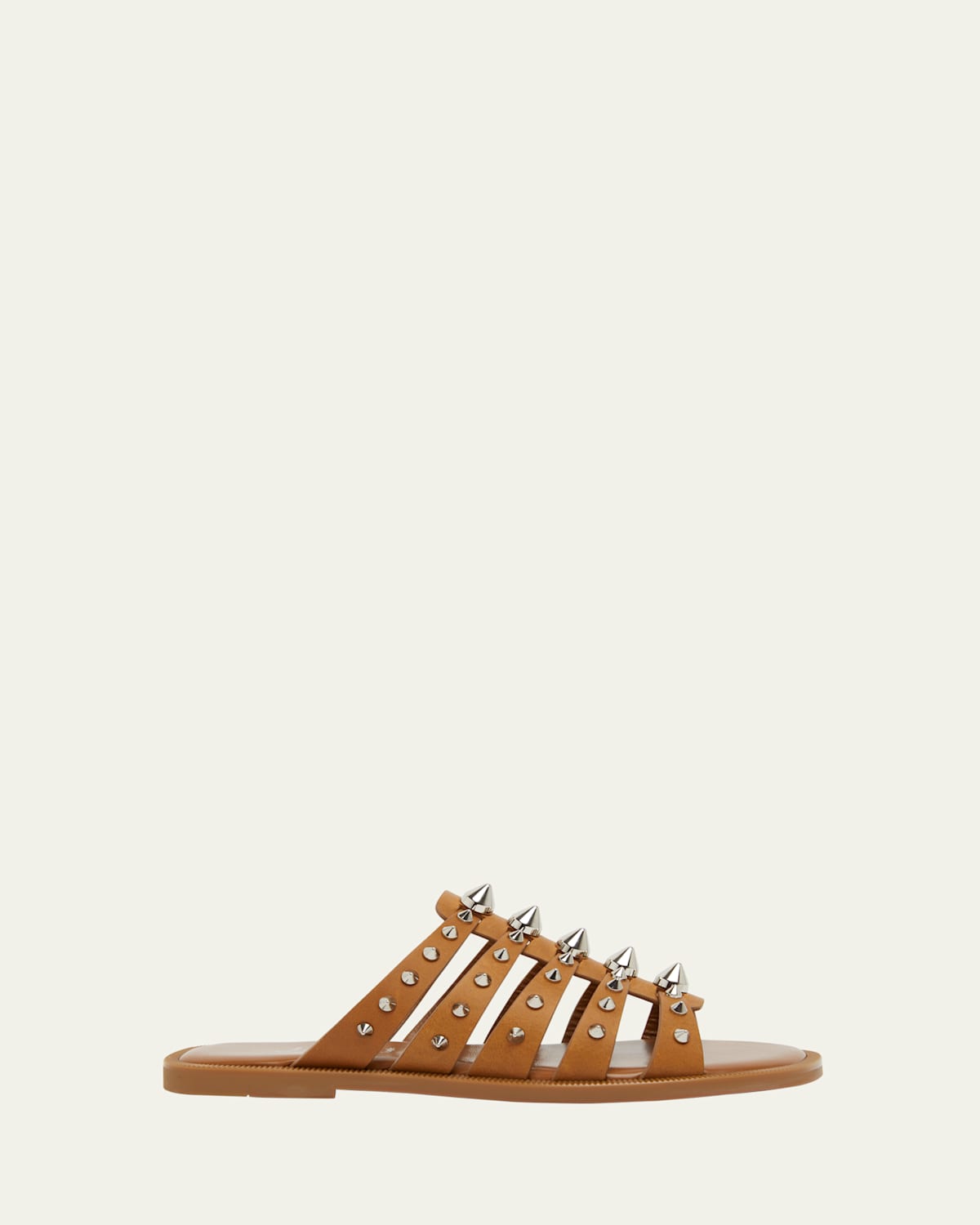 Charja Spike Leather Red Sole Slide Sandals