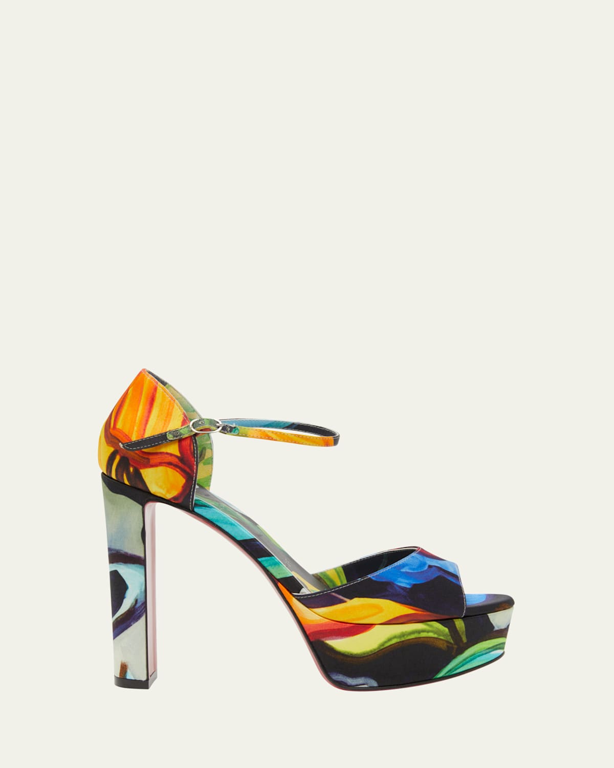 Sandaloo Multi Red Sole Platform Sandals