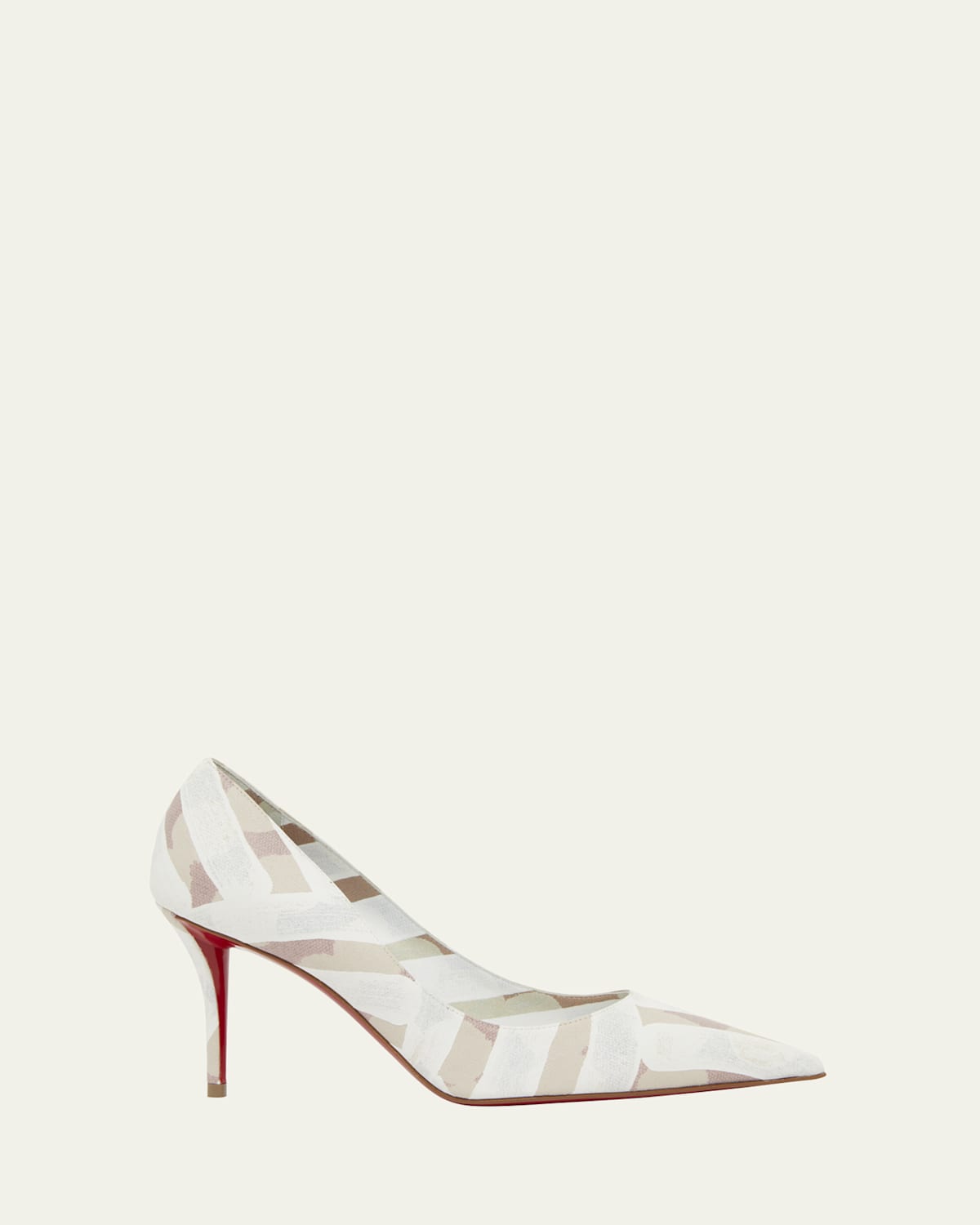Christian Louboutin Miss Z Printed Cotton Red Sole Pumps