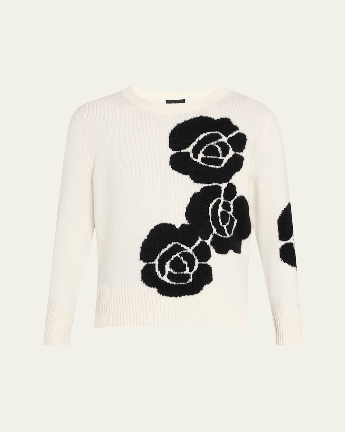 Akris 3d Anemone Cashmere-silk Crewneck Sweater
