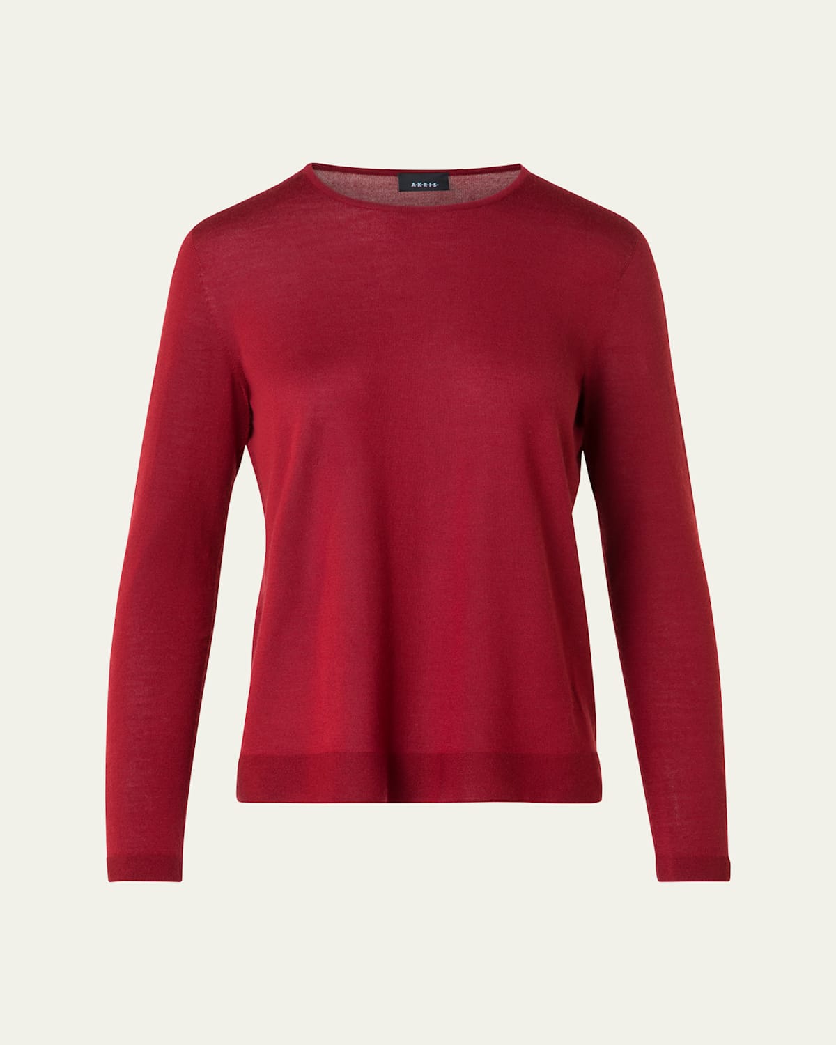 Cashmere-Silk Fine Gauge Seamless Knit Sweater