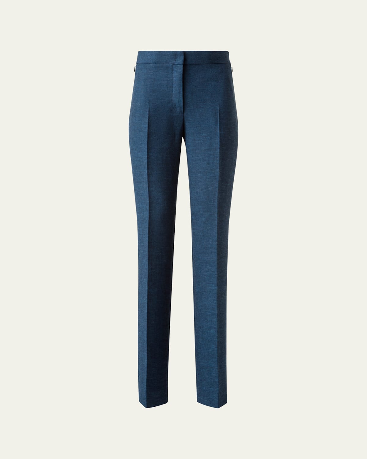 Akris Carl" Structured Double-face Cotton Silk Pants In Blue