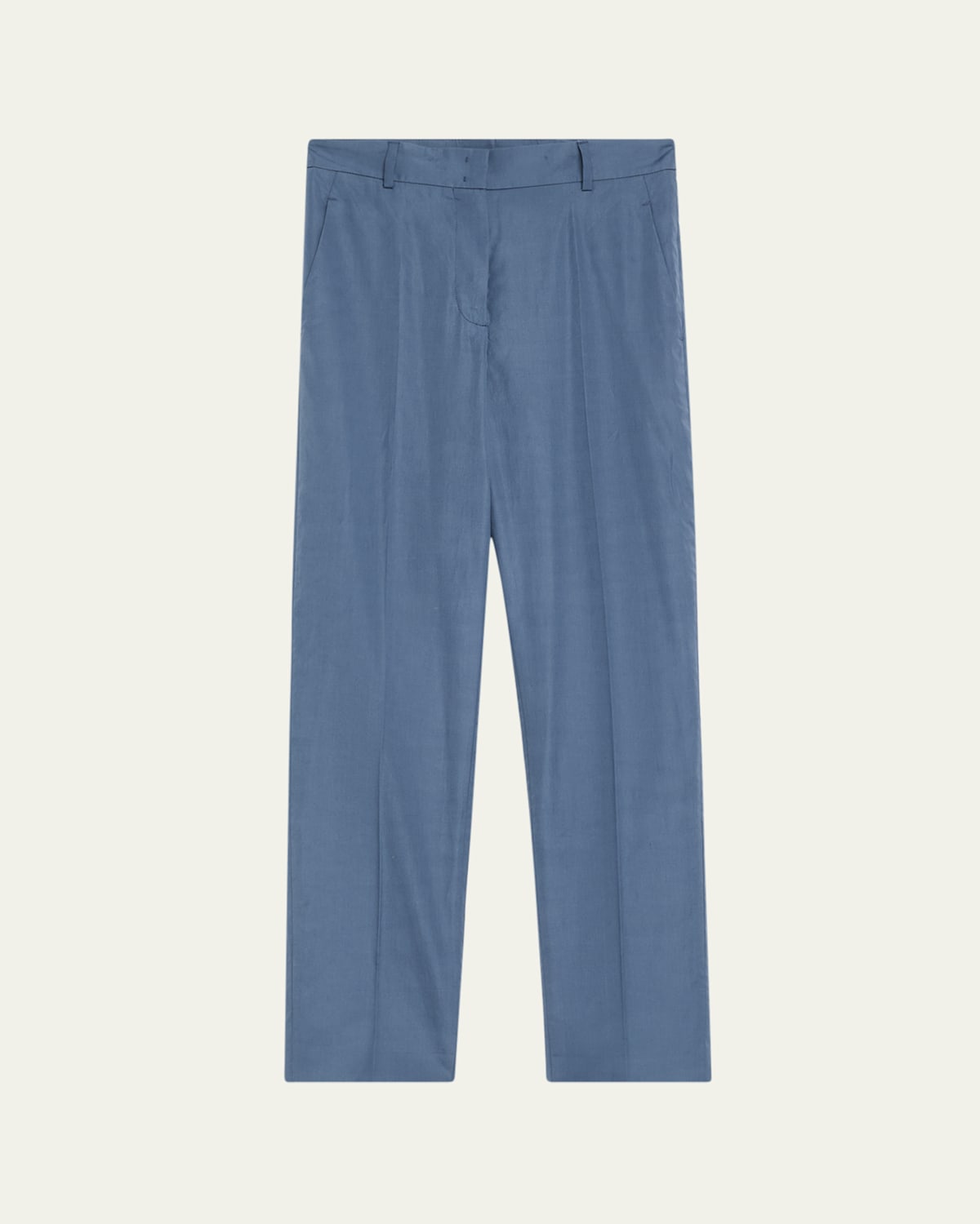 Akris Flavin Cotton Poplin Tapered-leg Ankle Pants In Blue