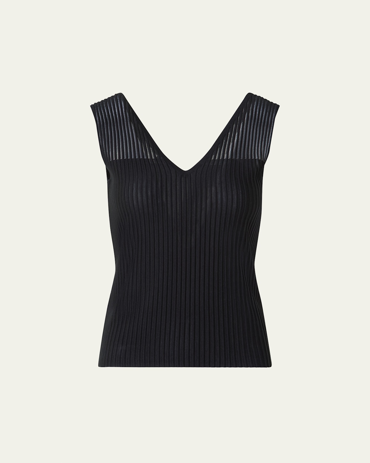 Lined Semi-Transparent Shoulder Knit Top