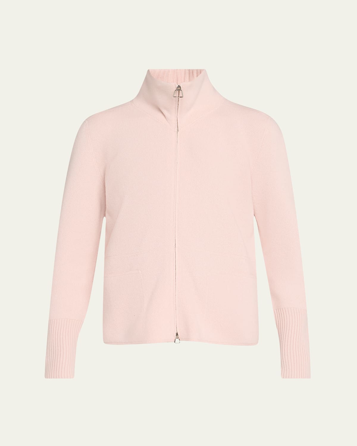 Akris Cashmere Pique Knit Zip Cardigan