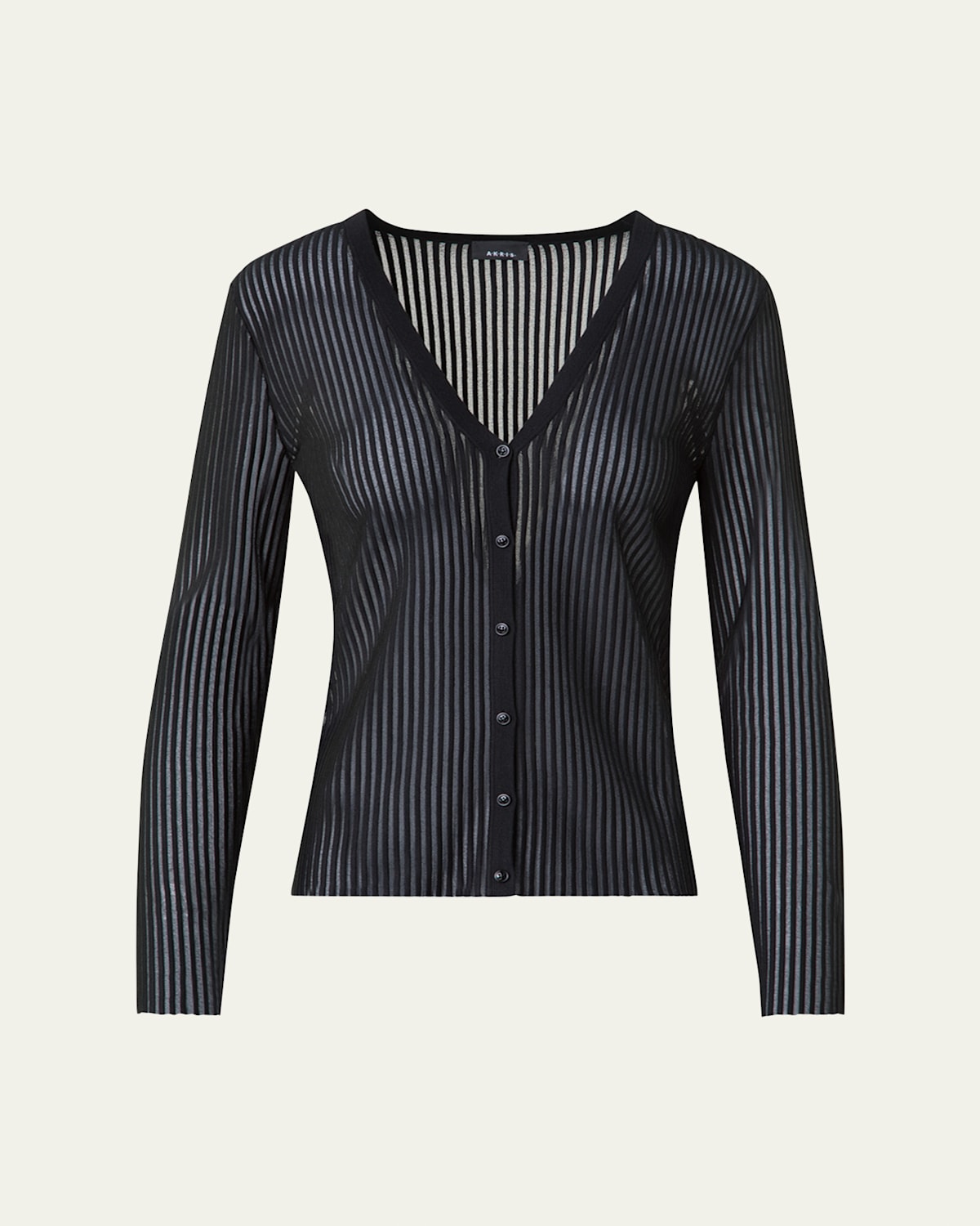 Akris Semi-transparent Lined Knit Cardigan In Black