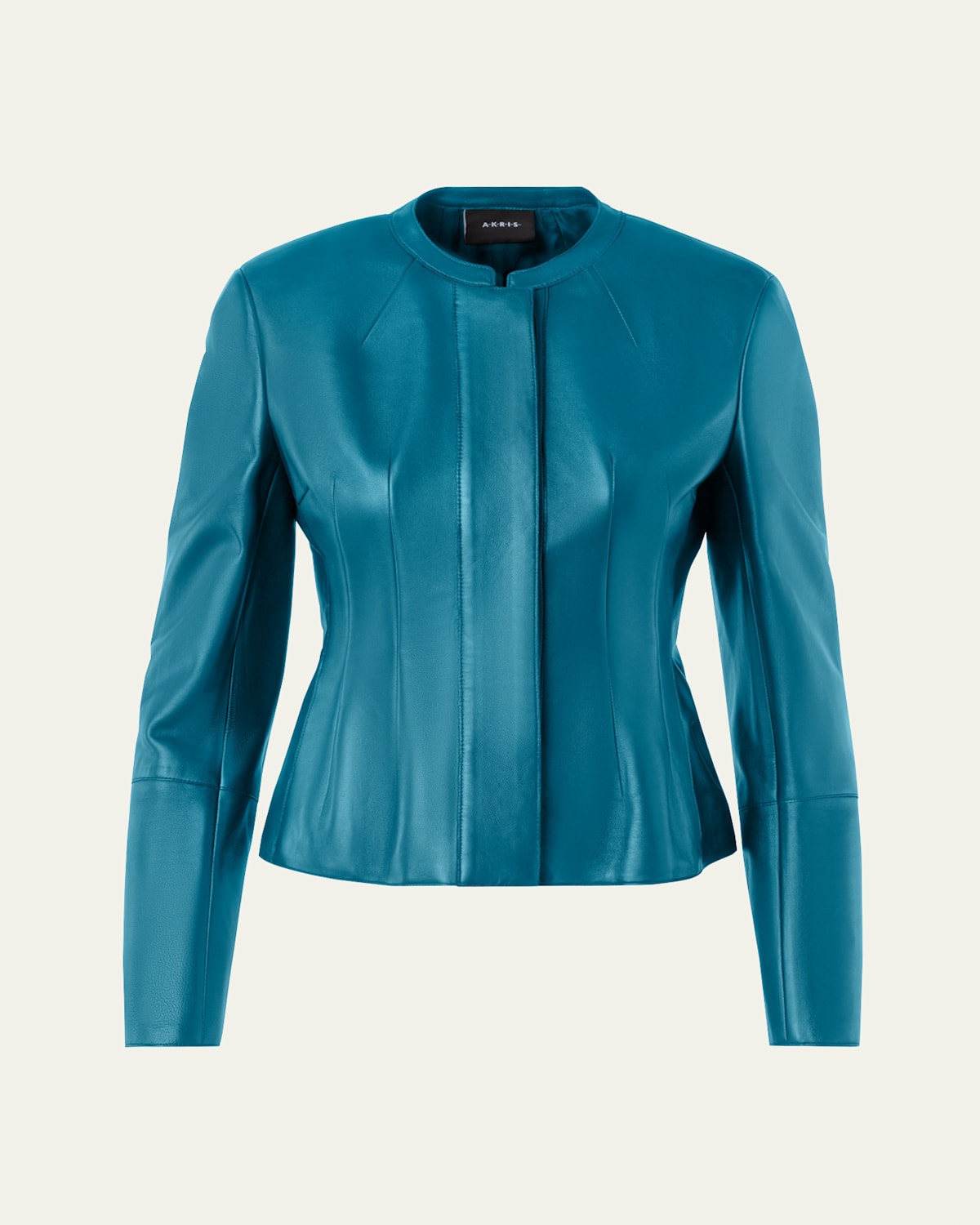 Akris Fitted Leather Jacket In Green