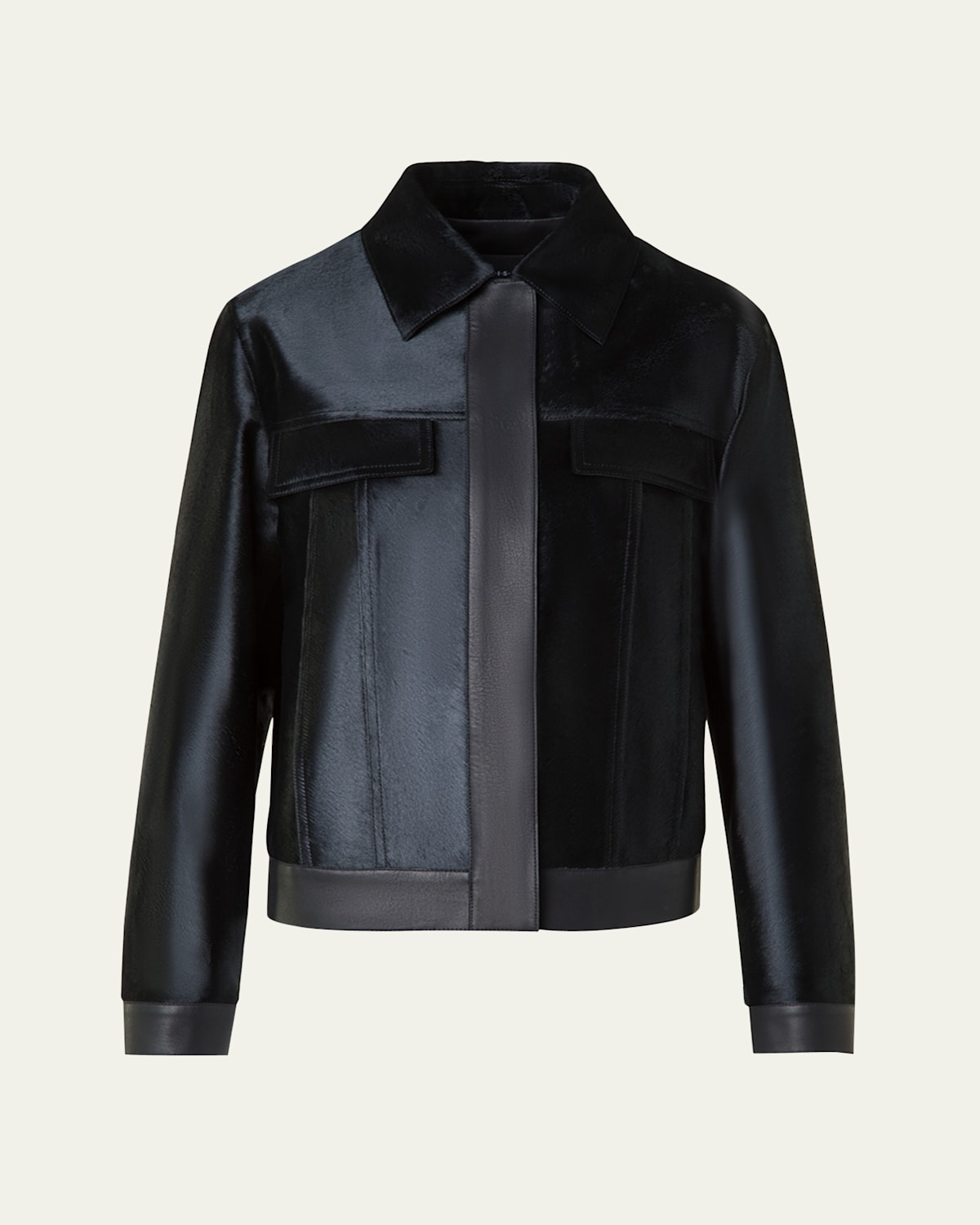 Gemini Calf Shearling and Leather Trucker Jacket
