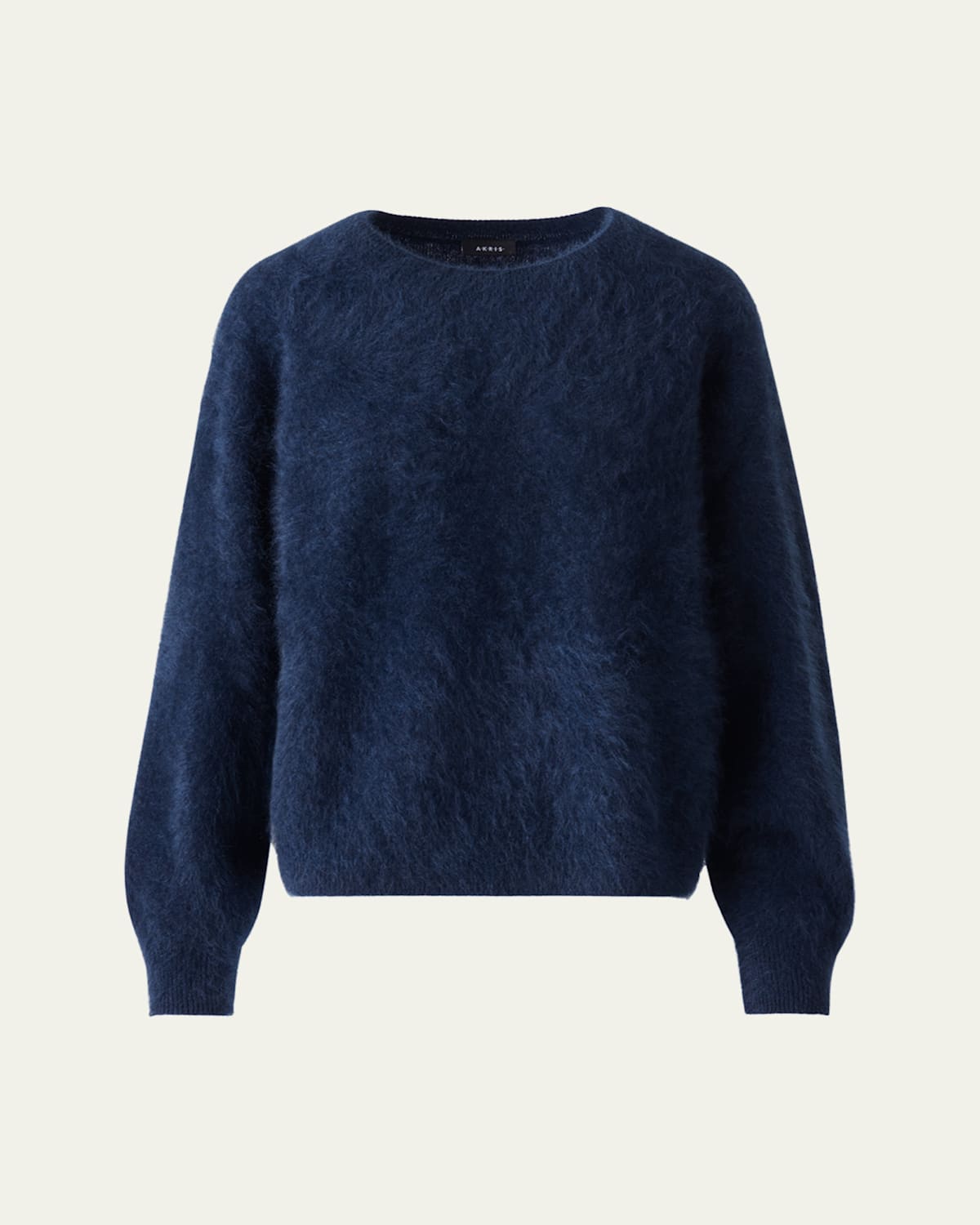 Akris Brushed Cashmere Crewneck Sweater In Blue