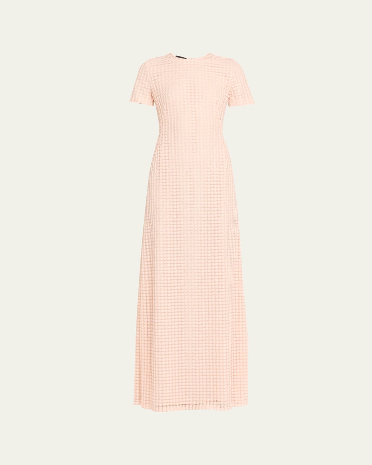 Akris Flower Grid Embroidered Gown With Back Godet In Pink