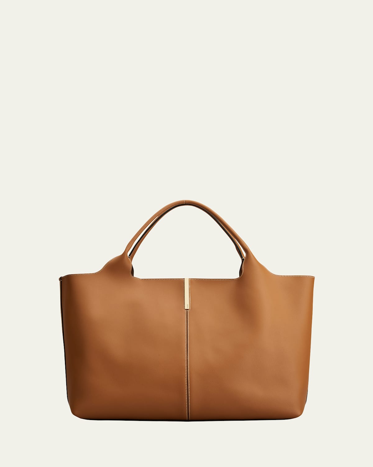 Tod's Calfskin Leather Shopping Top-handle Bag In Kenia Cacao