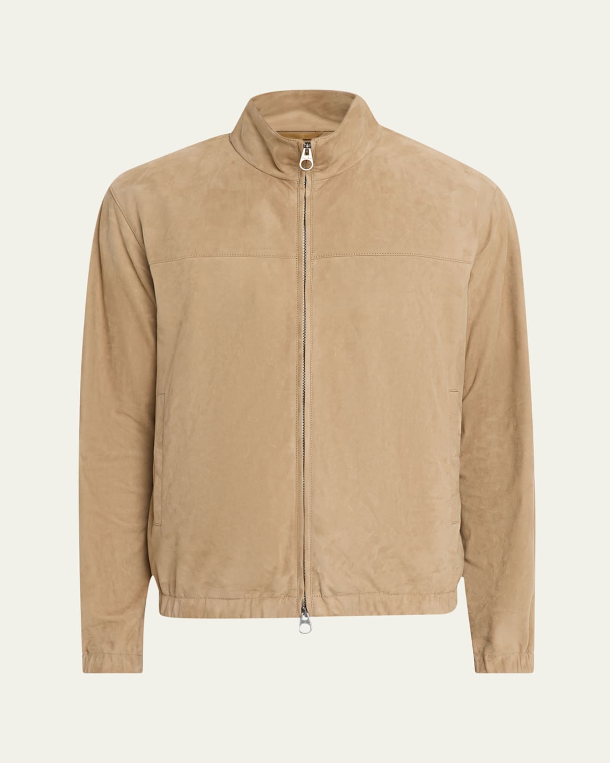 Men's Suede Full-Zip Bomber Jacket