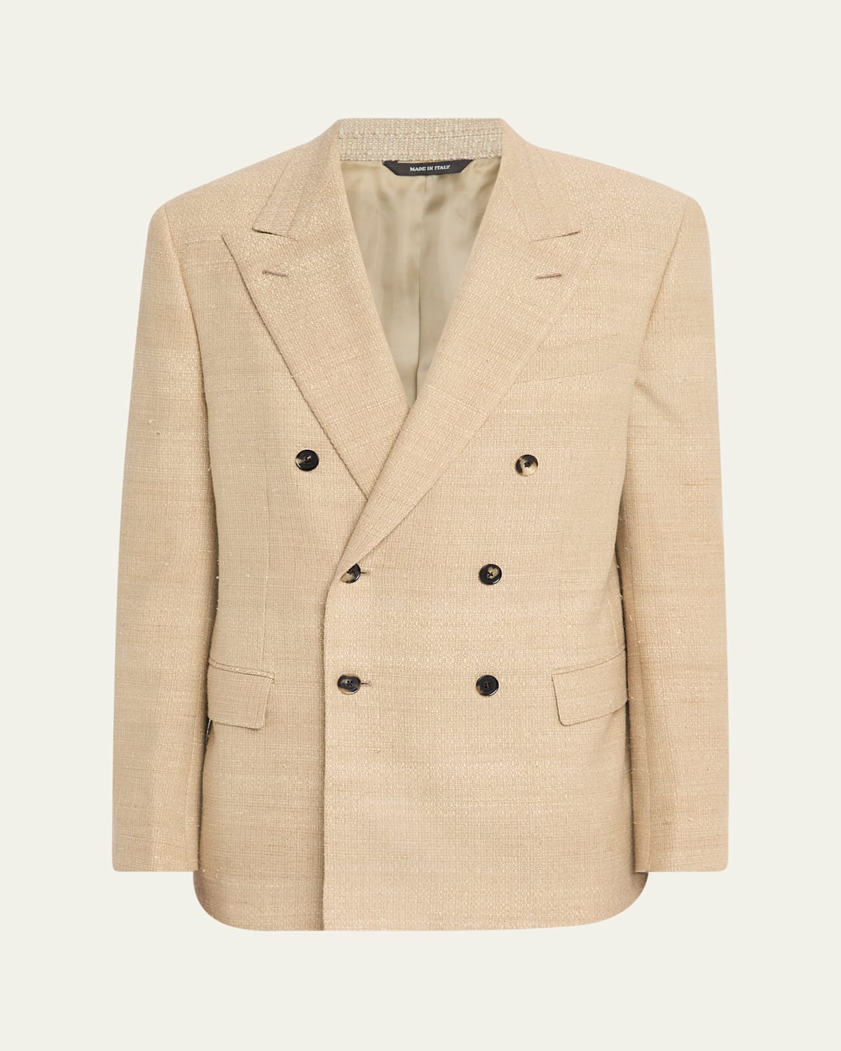 Men's Milano Silk and Cashmere Double-Breasted Blazer