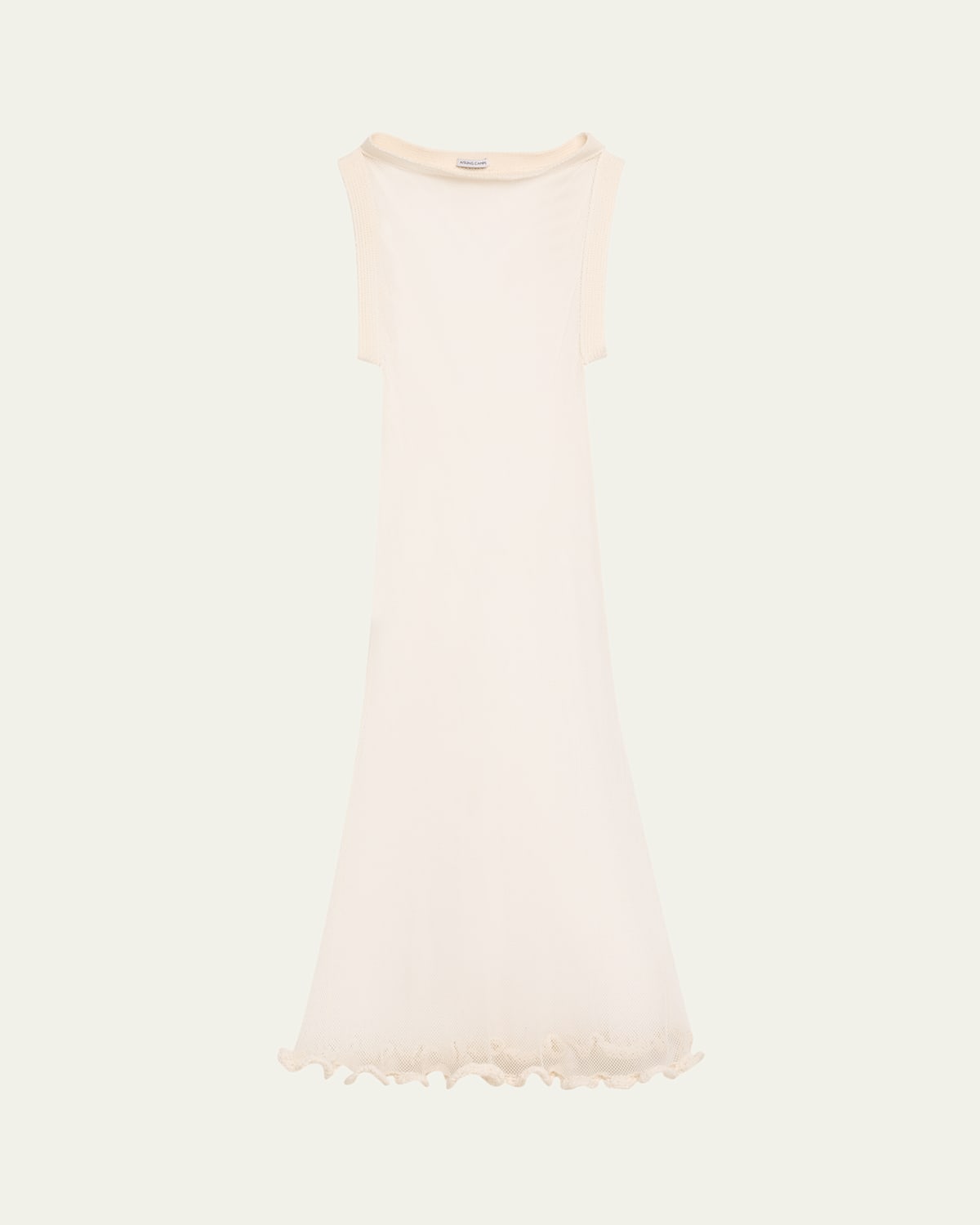Wave Boatneck Mesh-Knit Maxi Dress