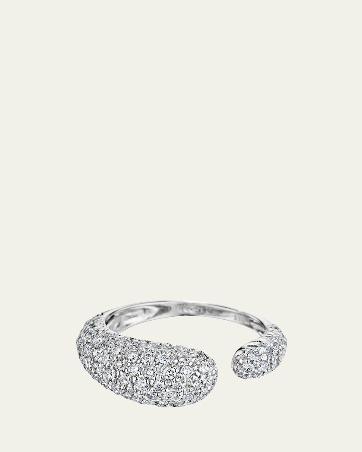 Gocce 18K White Gold Diamond Pave Ring