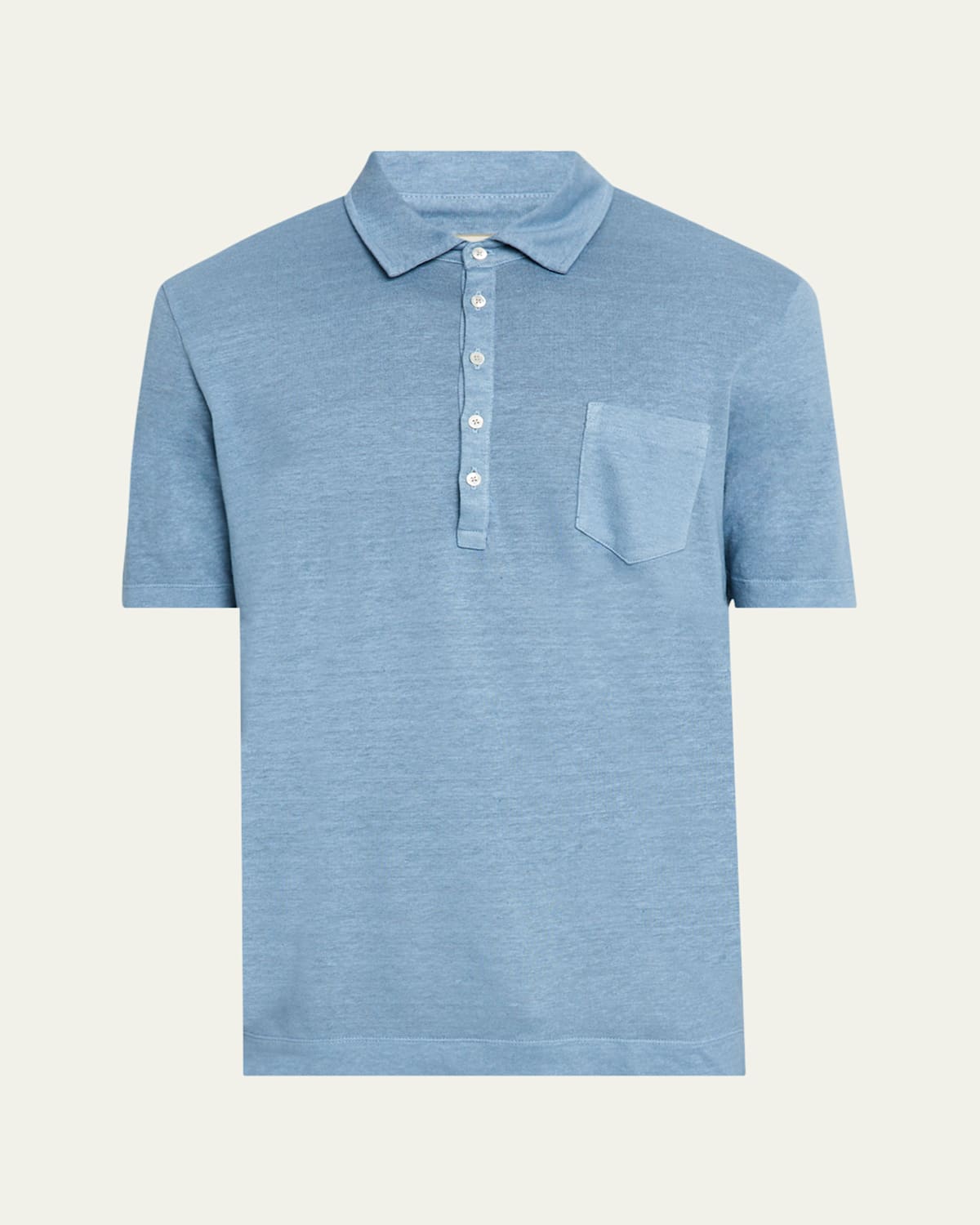Men's Linen and Cotton Polo Shirt