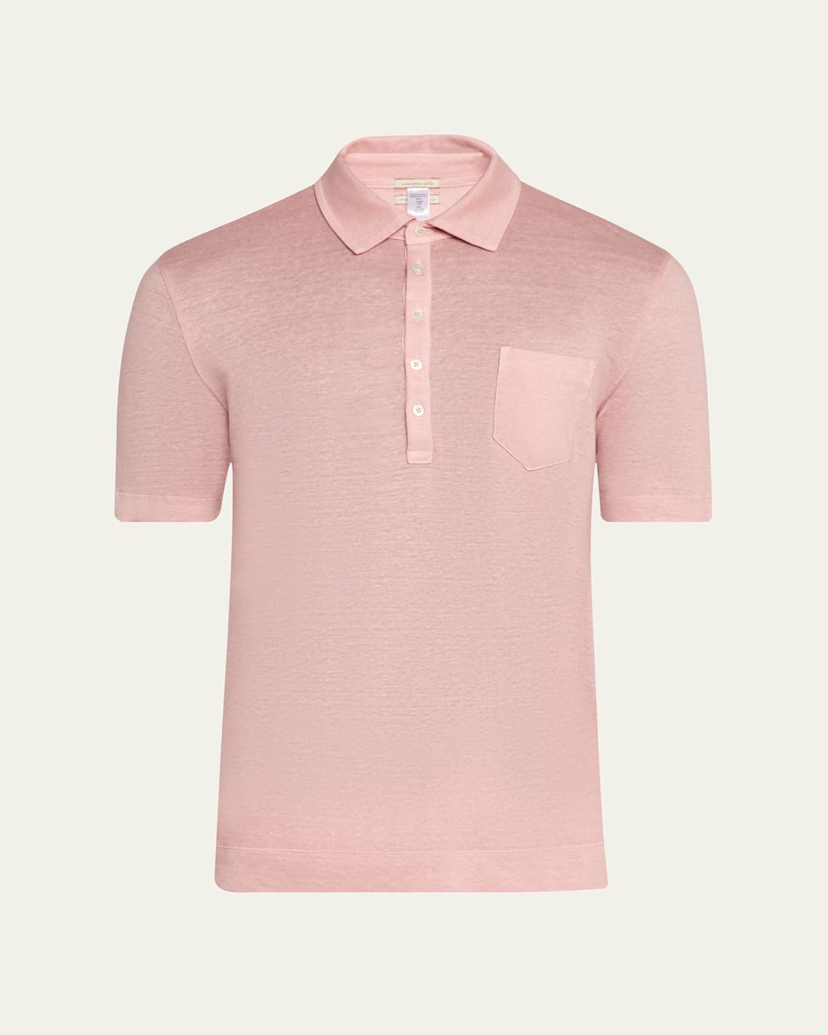 Men's Linen and Cotton Polo Shirt