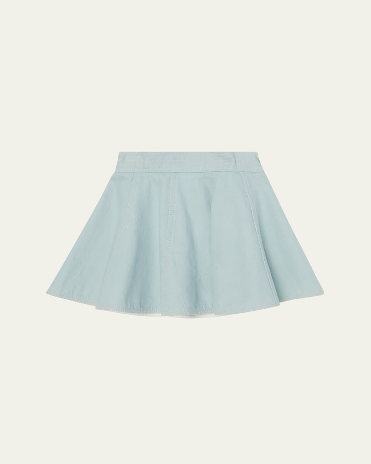 Moncler Girl's Zip Skirt In Blue