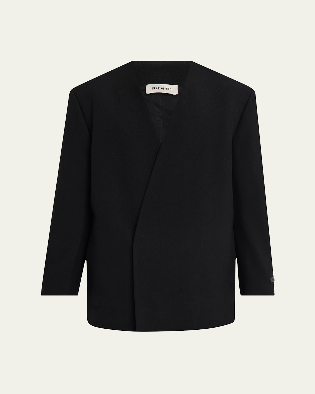 Men's Gabardine Lapelless Blazer