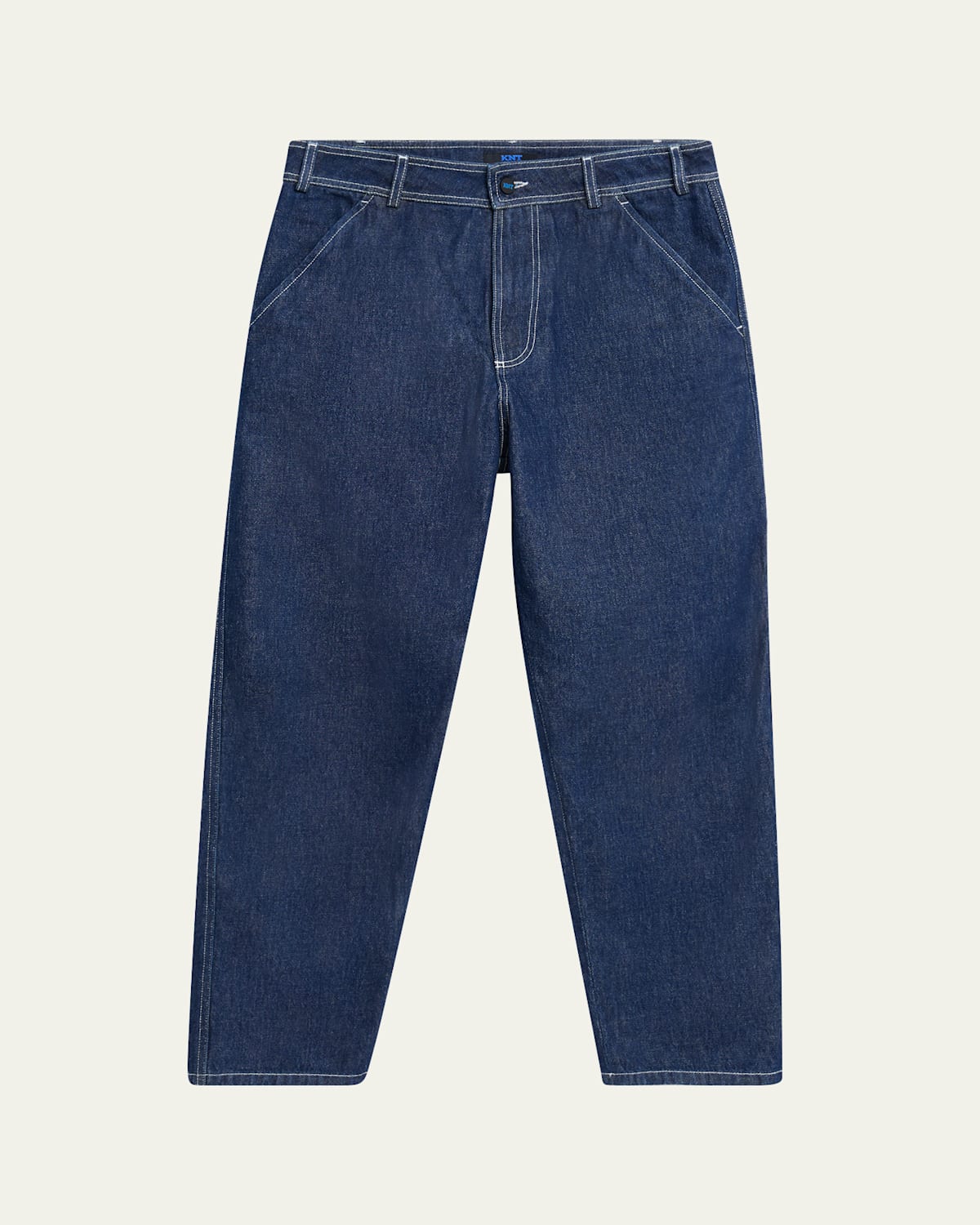 Men's Contrast-Stitch Raw Denim Jeans
