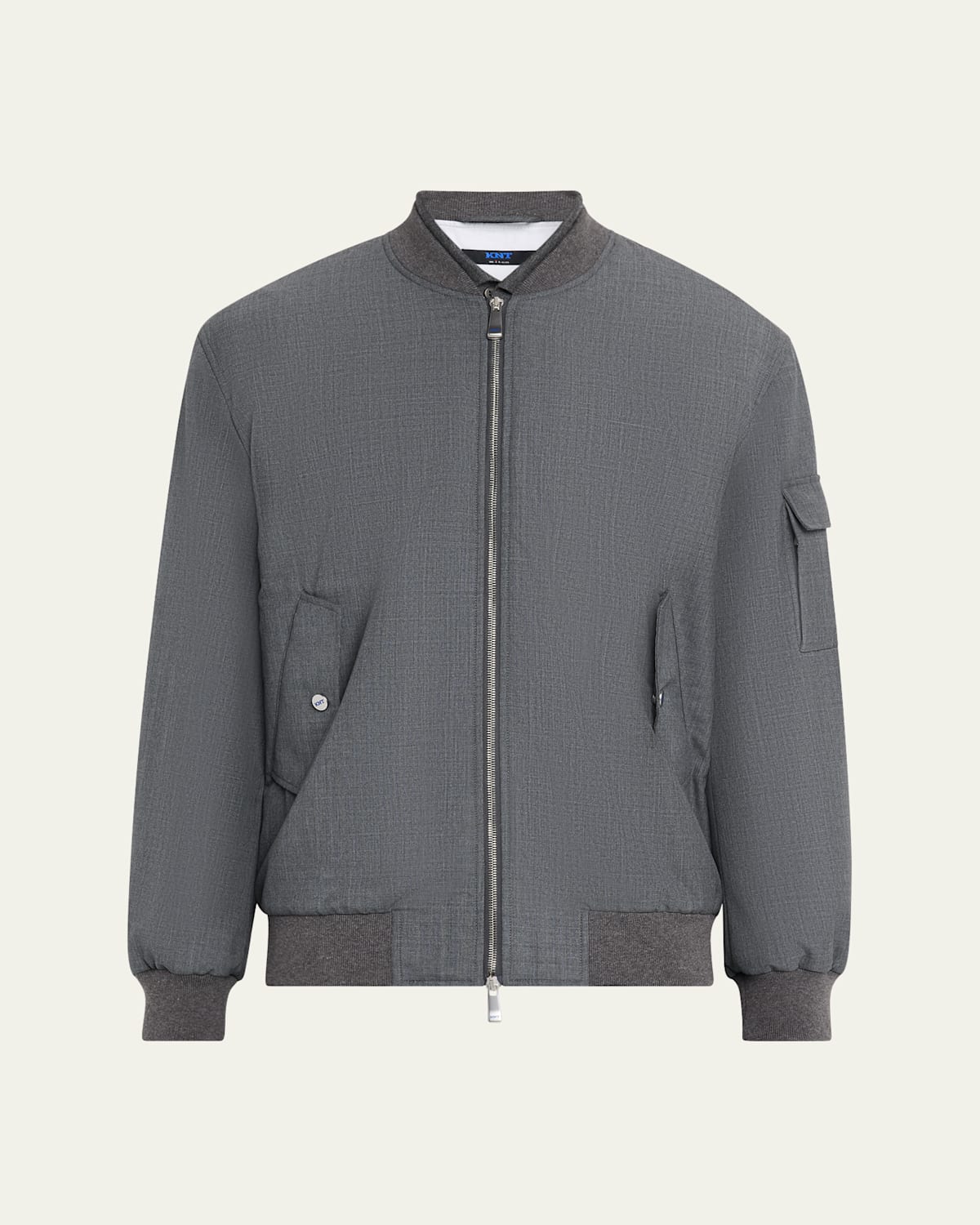 Men's Zip-Front Wool Bomber Jacket