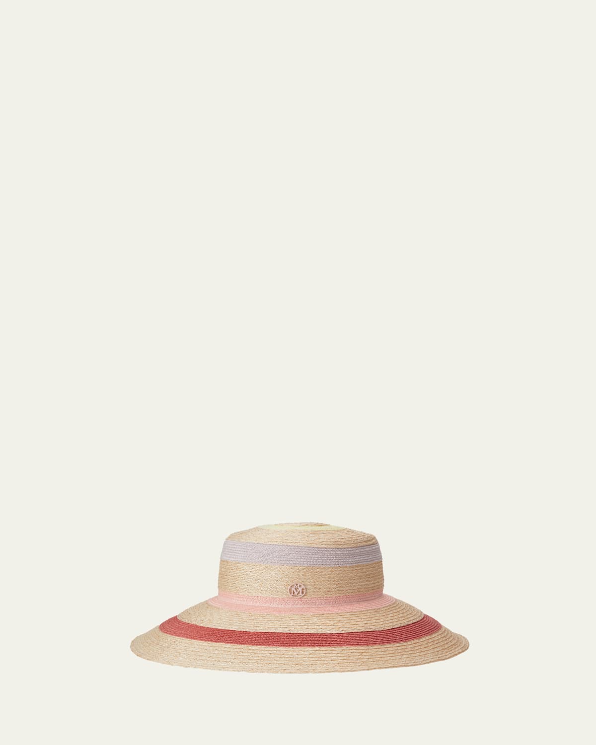 Maison Michel Rena Striped Straw Bucket Hat