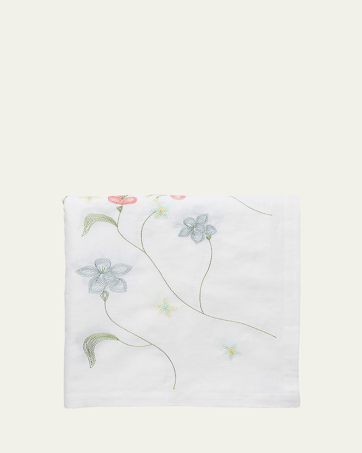 Kim Seybert Vista Tablecloth, 66" X 126" In White/multi