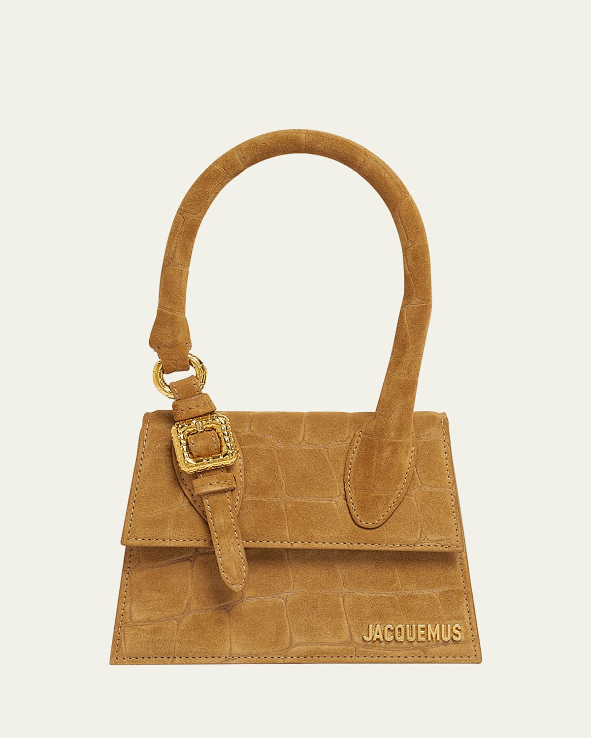 Jacquemus 'the Medium Chiquito With Buckle' Camel Brown Handle Bag