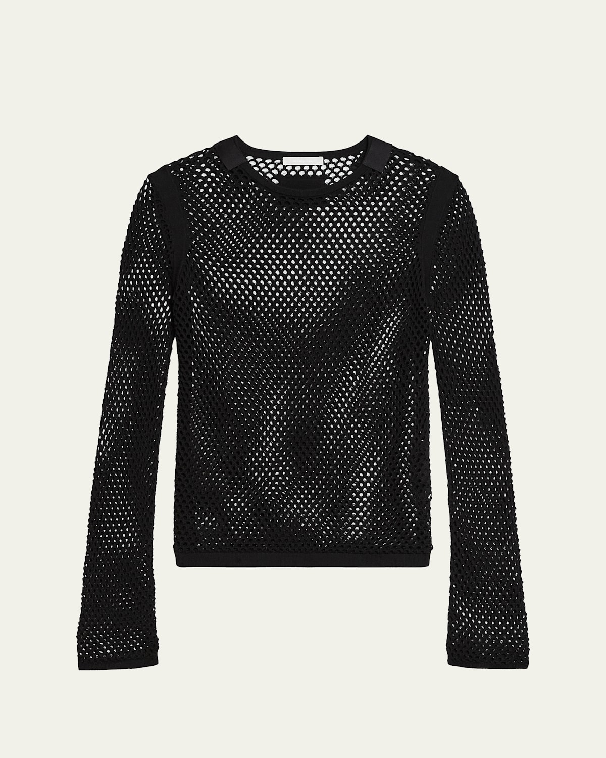 Helmut Lang Long-sleeve Mesh Seatbelt Top In Black