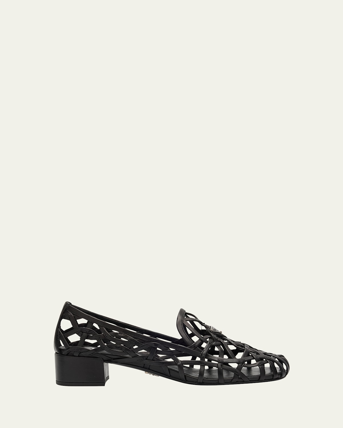 Prada Modellerie Napa Leather Cutout Pumps In Black